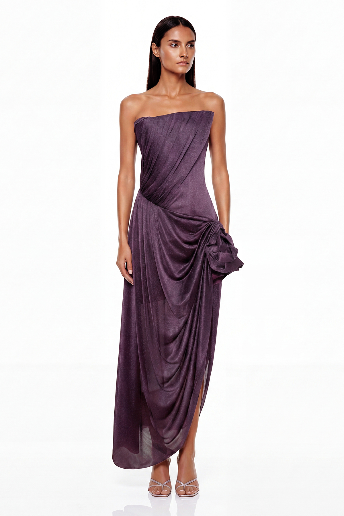 Fabrizio Strapless Draped Flower Mini Dress