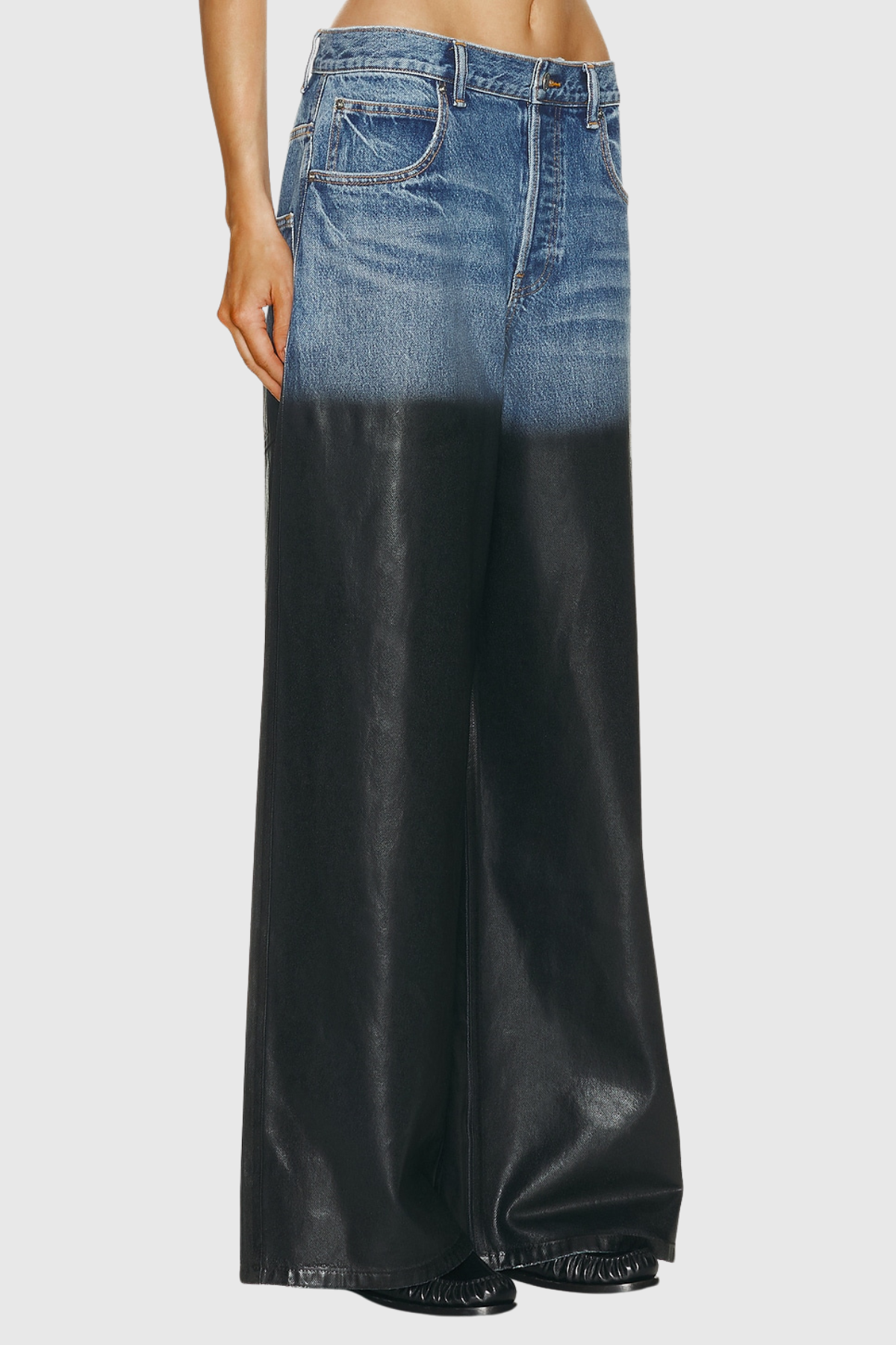 Fadel Colorblock Leather Jeans