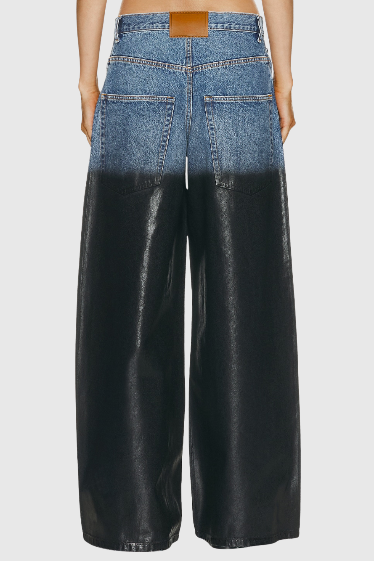 Fadel Colorblock Leather Jeans