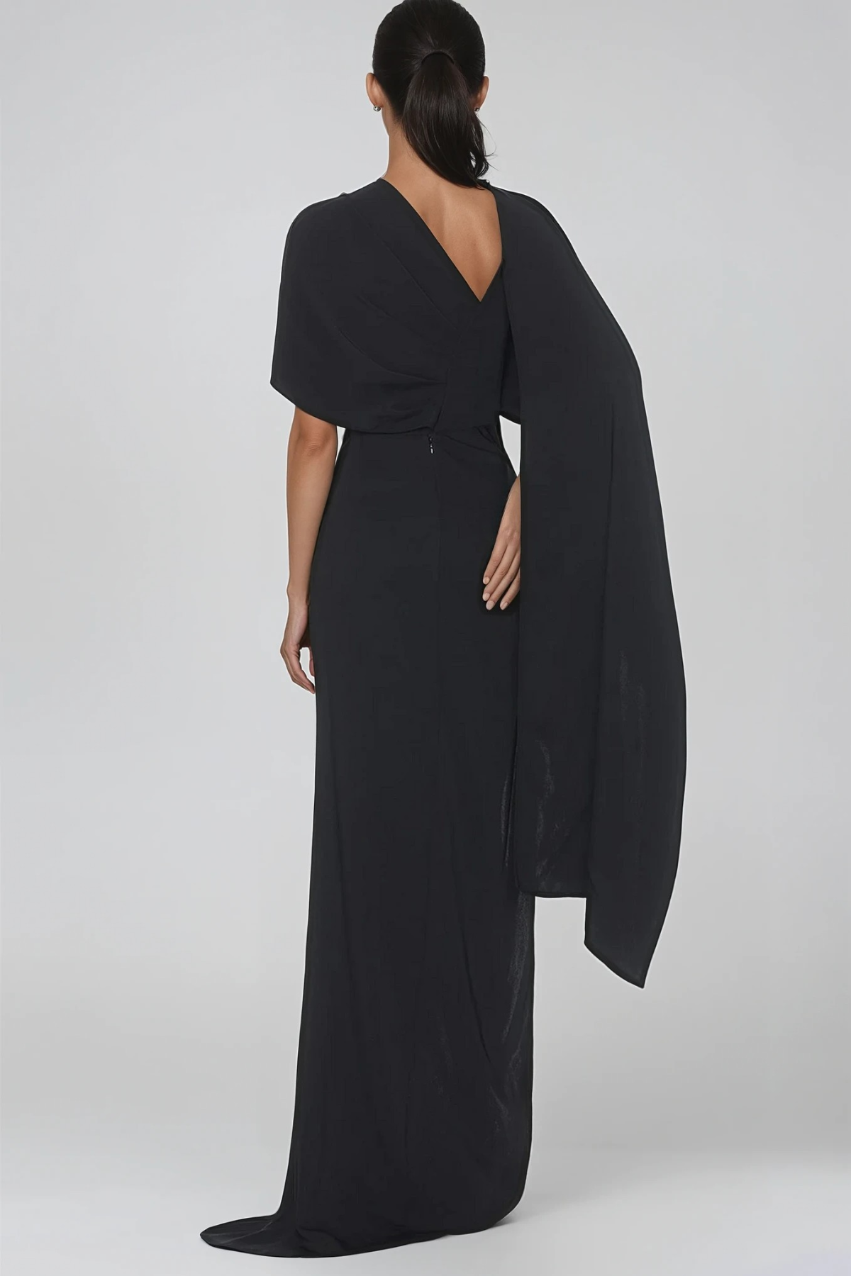 Fadhili Asymmetric Shawl Maxi Dress