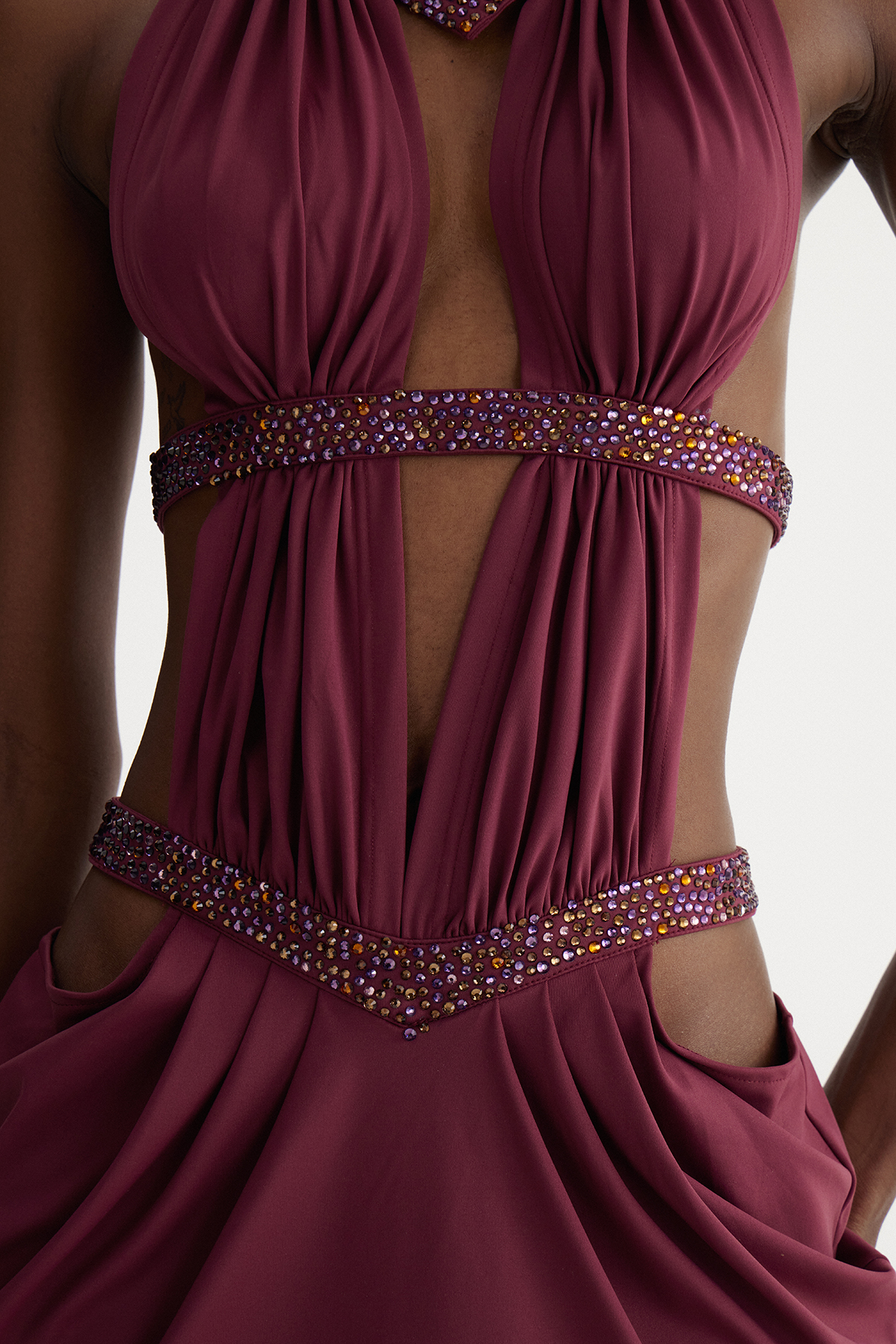 Fadzai Cutout Rhinestone Mini Dress