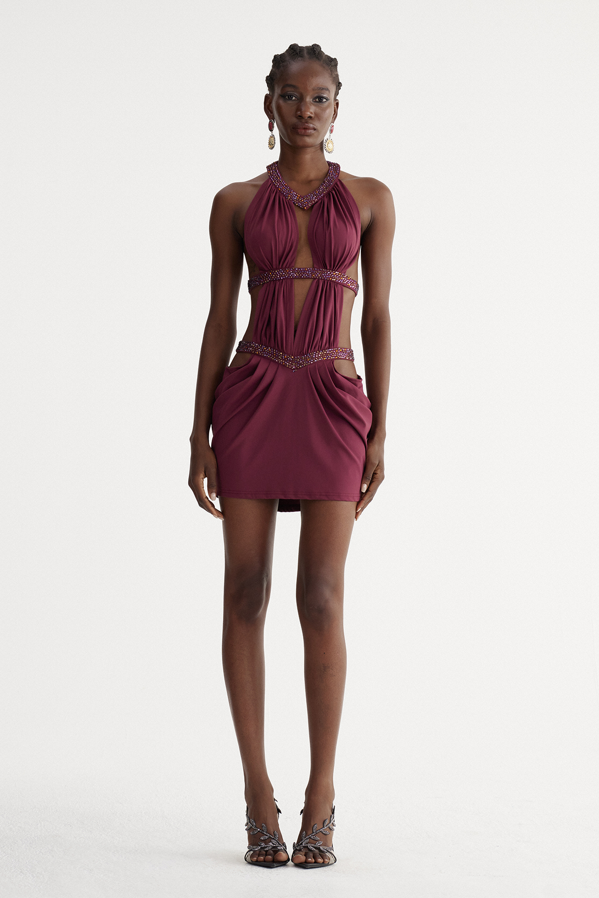Fadzai Cutout Rhinestone Mini Dress