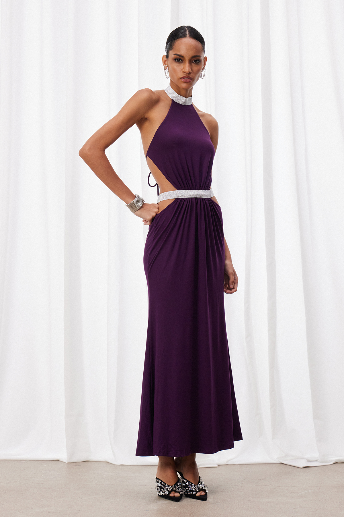 Fadzai Halter Neck Cutout Maxi Dress