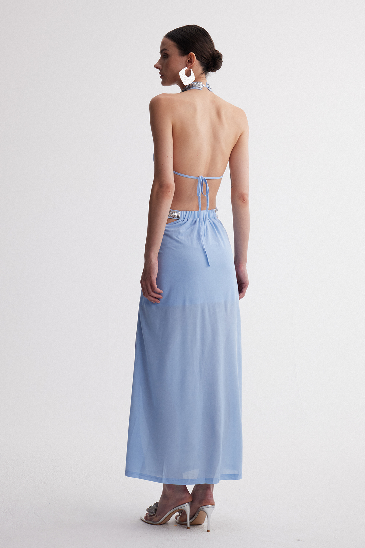 Fadzai Halter Neck Rhinestone Maxi Dress