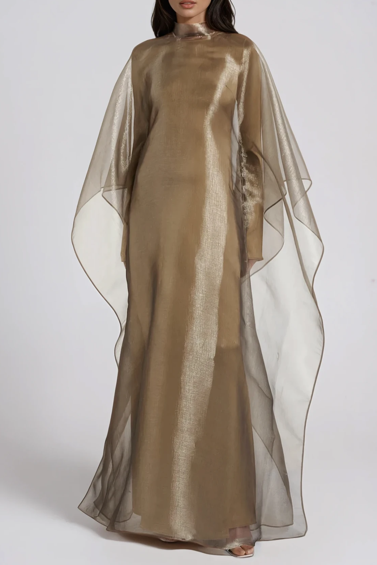 Faelan Mesh Shawl Maxi Dress