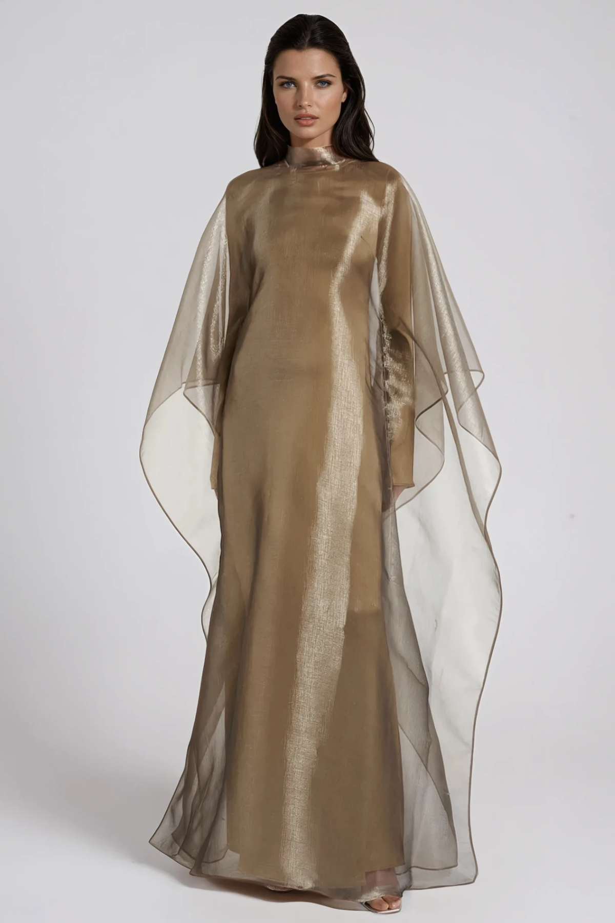 Faelan Mesh Shawl Maxi Dress