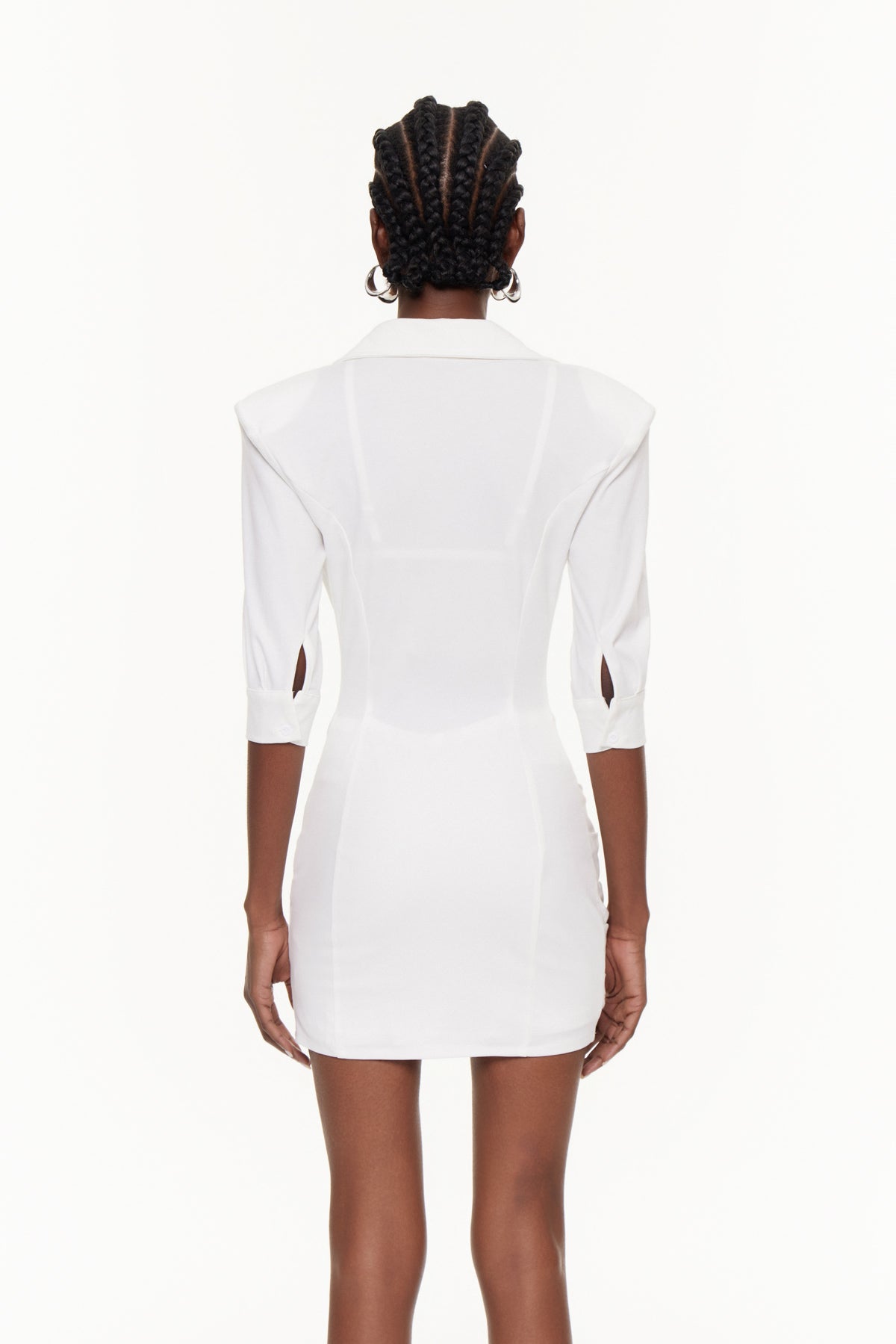 Dasharatha Bodycon Plunge Mini Dress In White