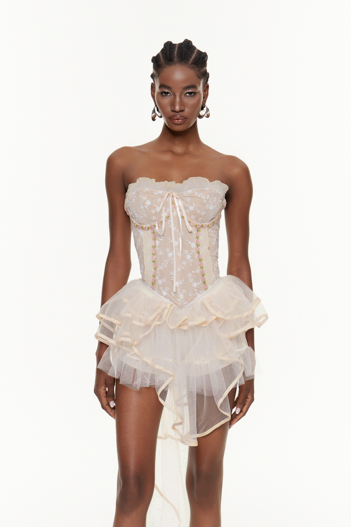 Fahim Strapless Mesh Mini Dress