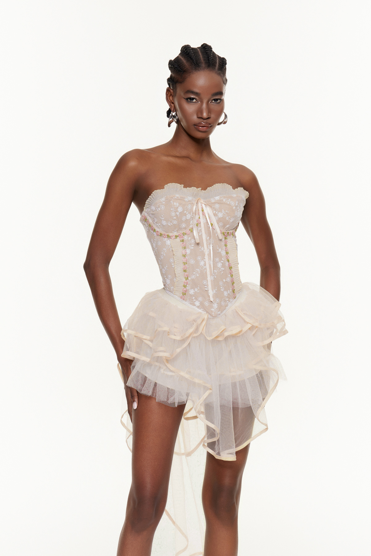 Fahim Strapless Mesh Mini Dress