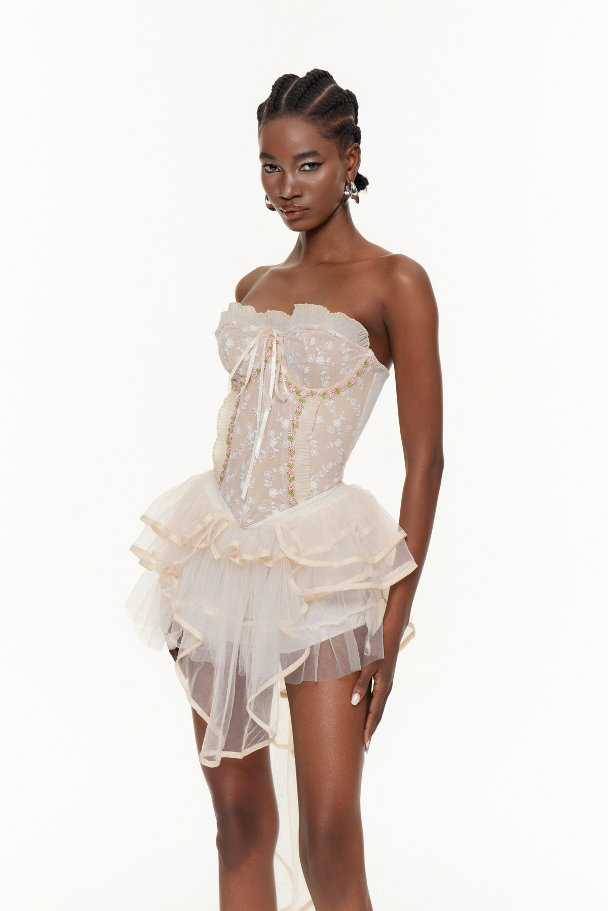Fahim Strapless Mesh Mini Dress