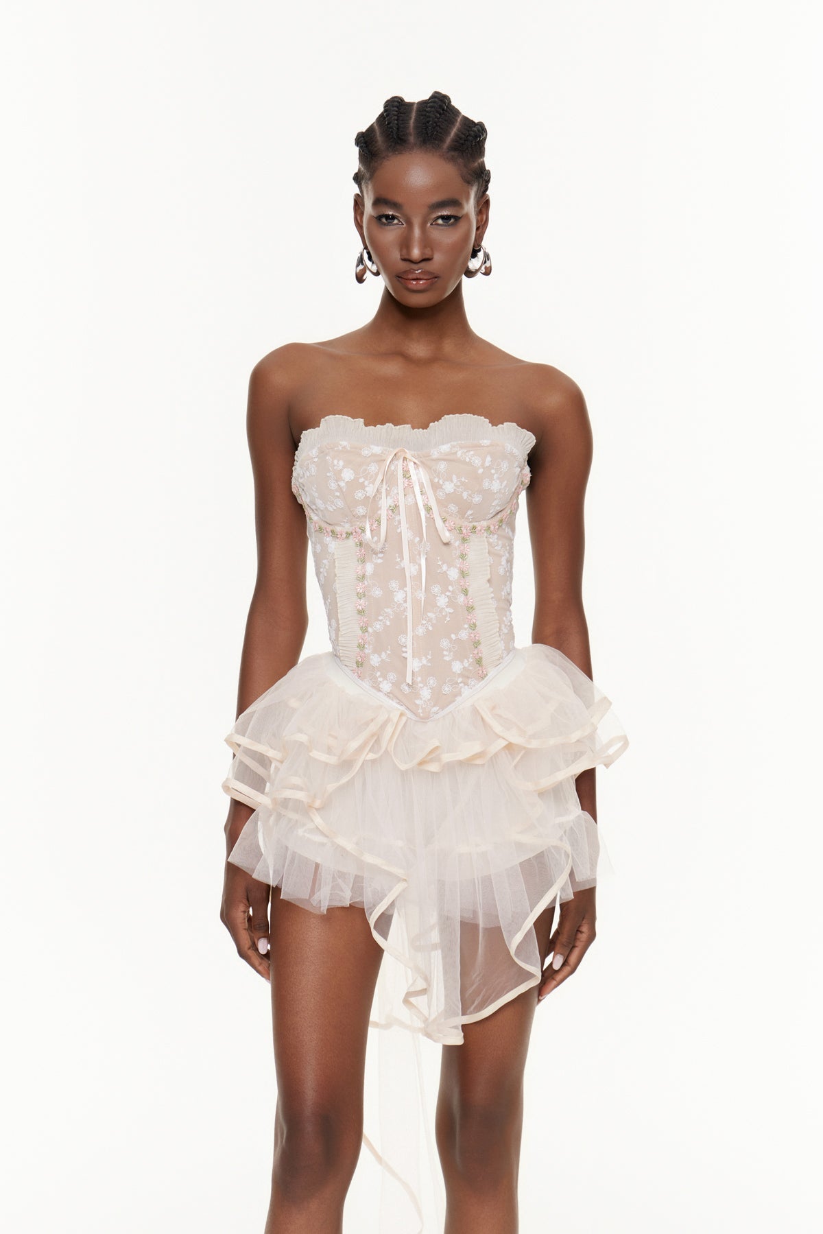 Fahim Strapless Mesh Mini Dress