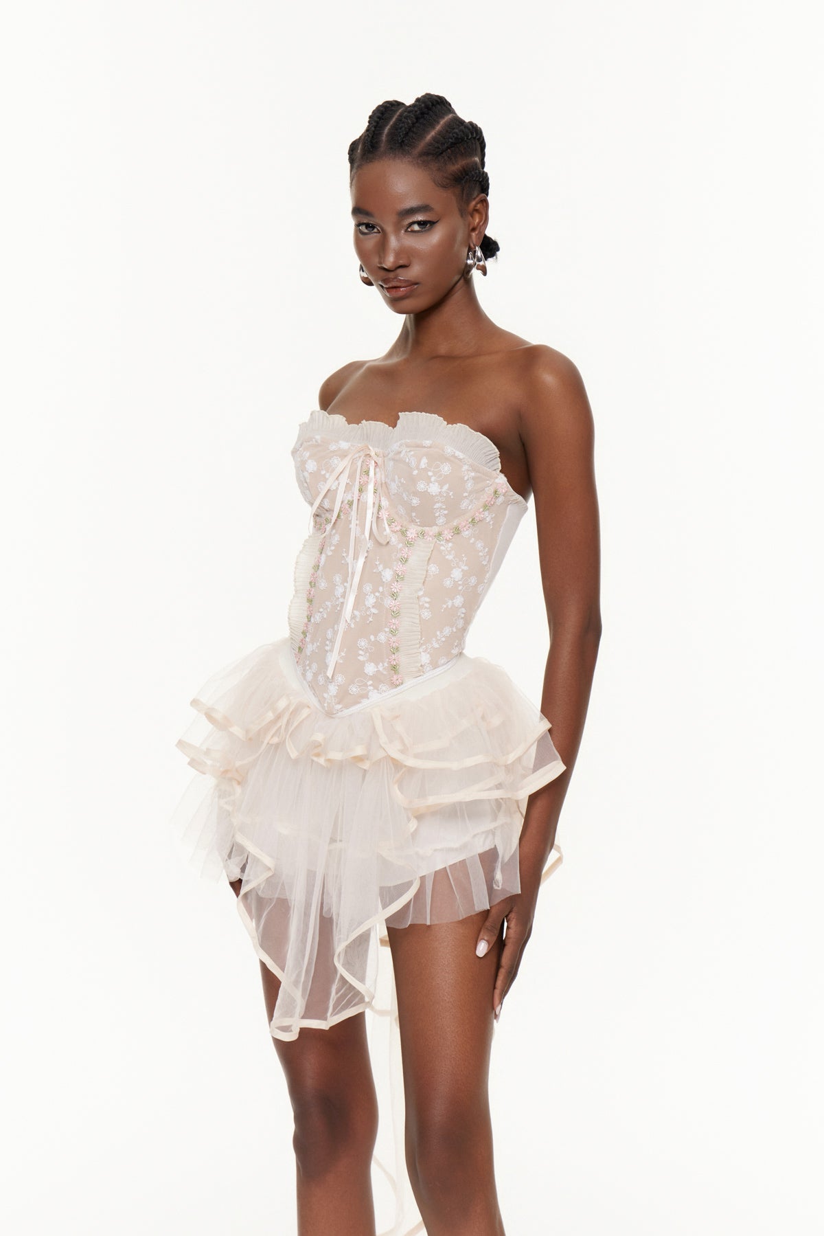 Fahim Strapless Mesh Mini Dress