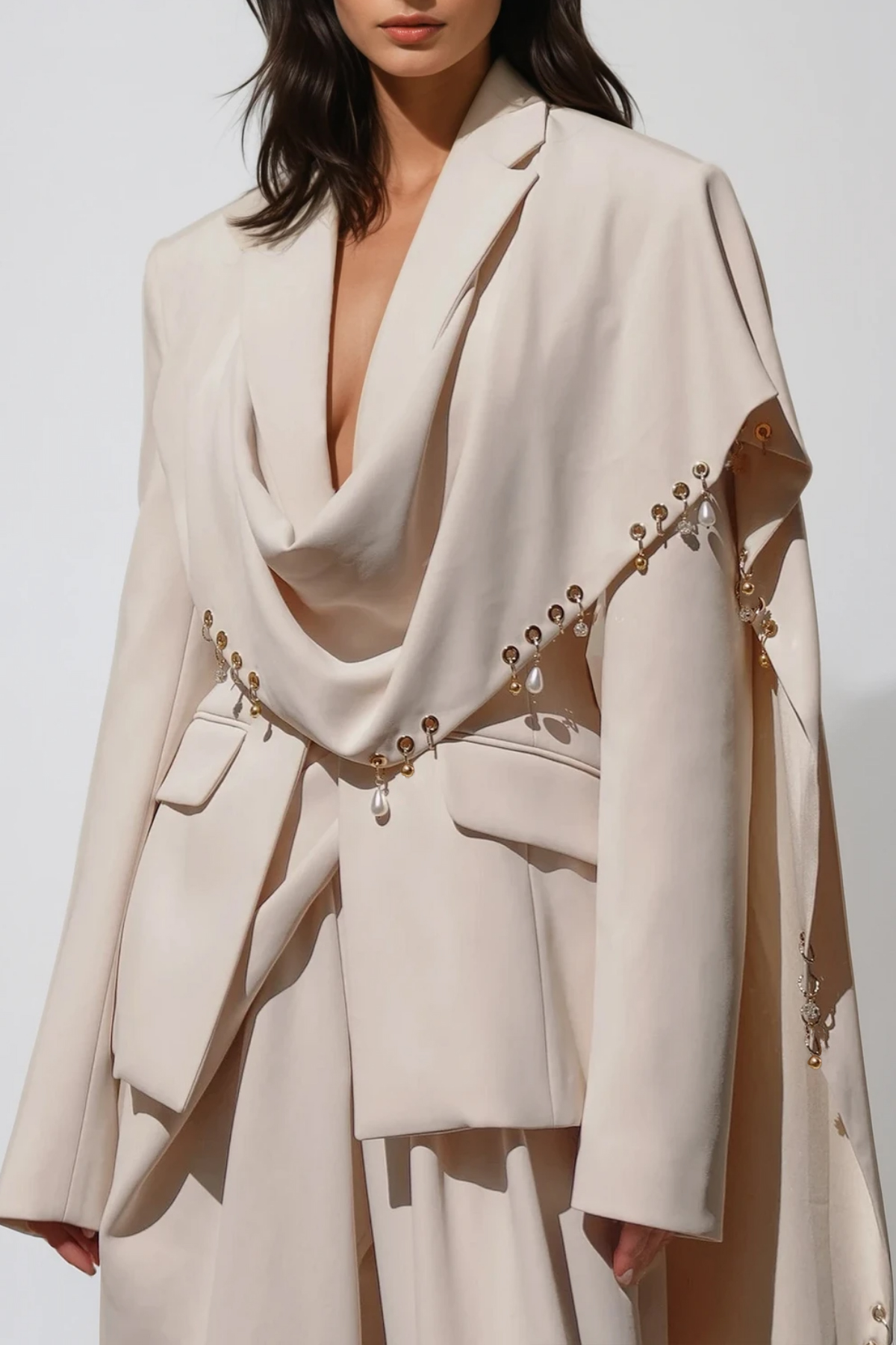Faiga Draped Cape Blazer