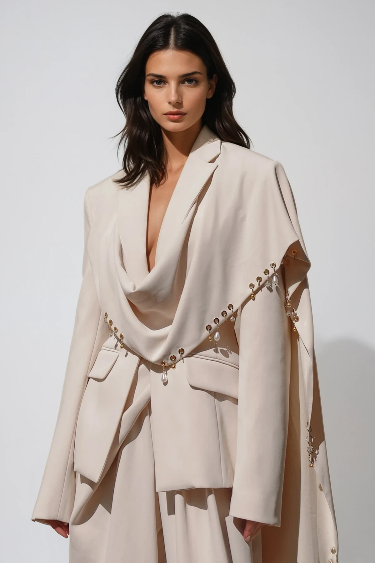 Faiga Draped Cape Blazer