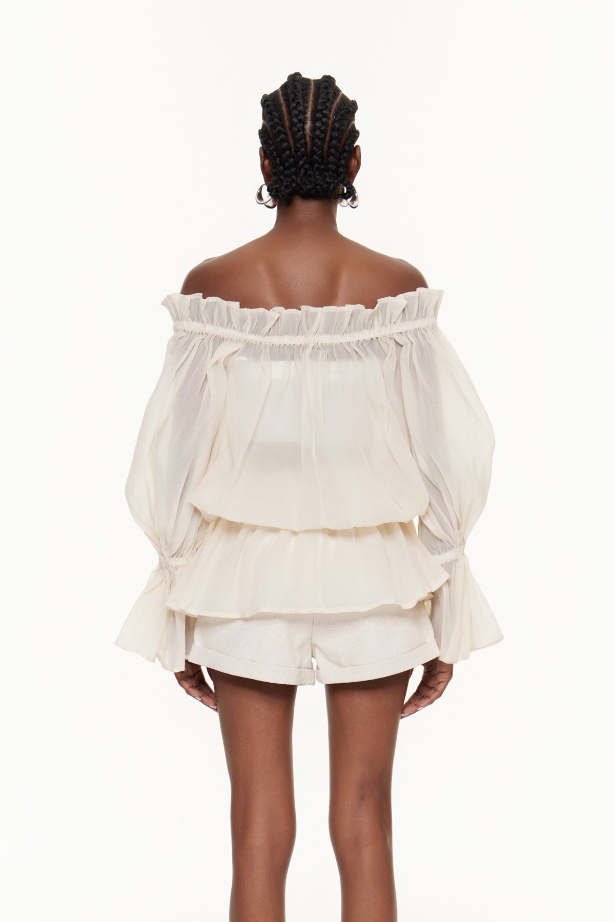 Faigel Off Shoulder Ruffle Pants Set