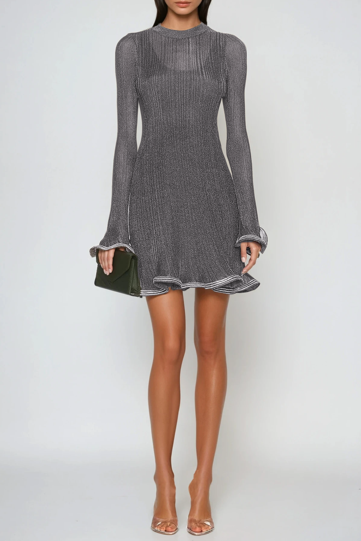 Faina Rhinestone Ruffle Mini Dress