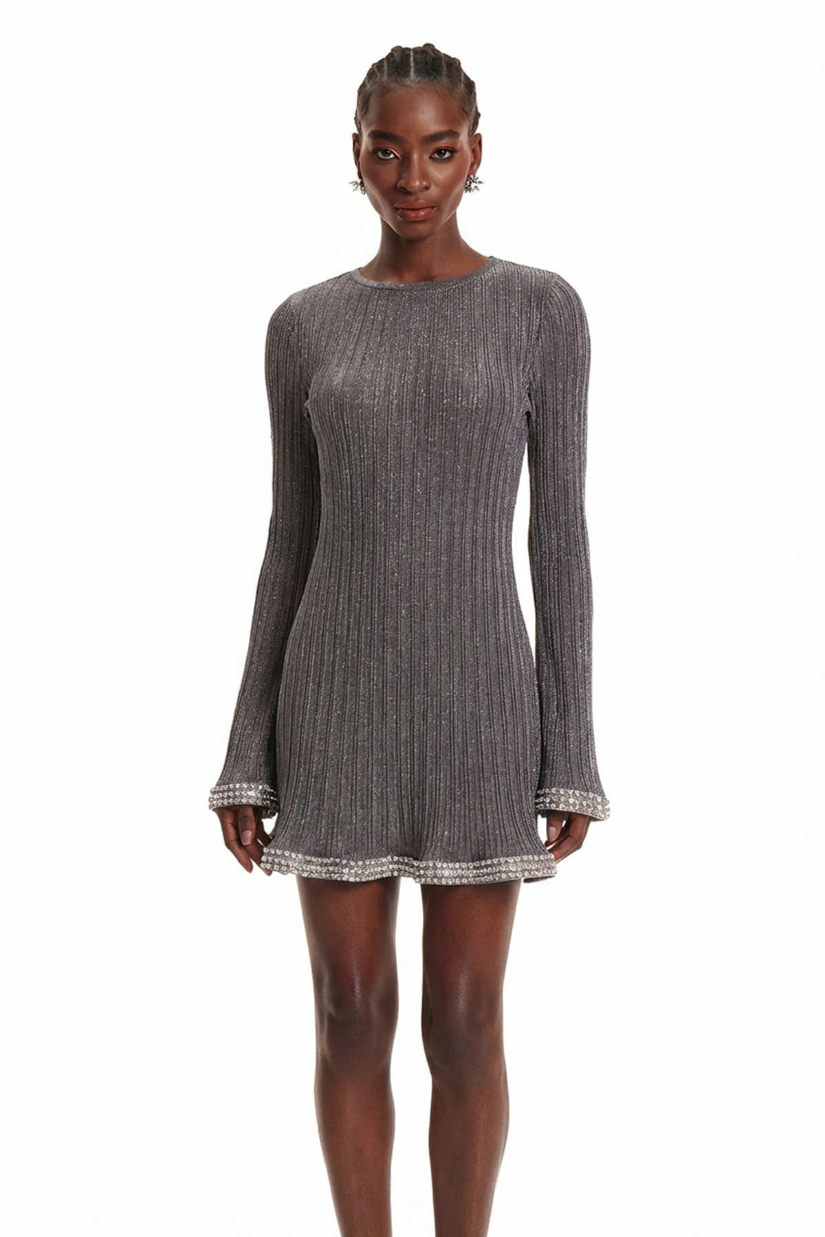 Faina Rhinestone Ruffle Mini Dress