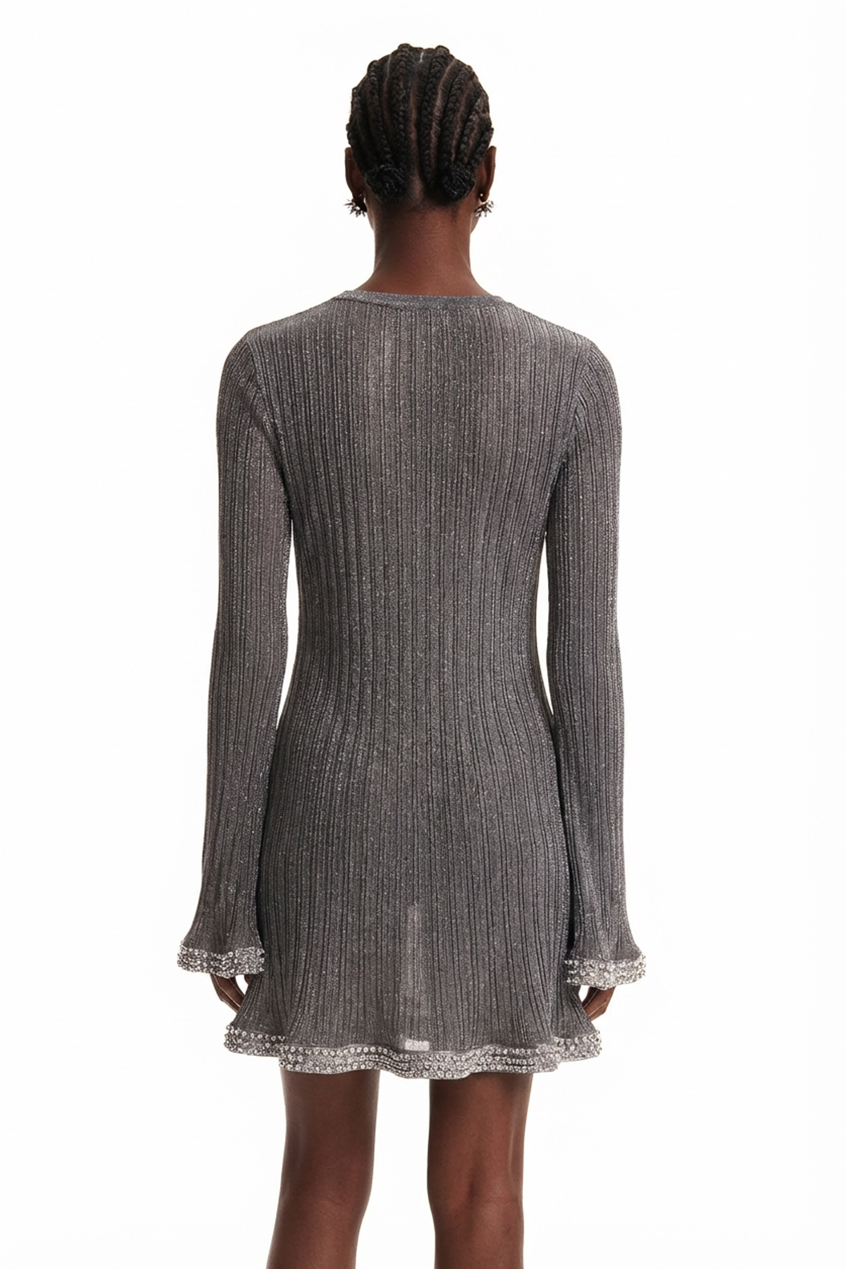 Faina Rhinestone Ruffle Mini Dress