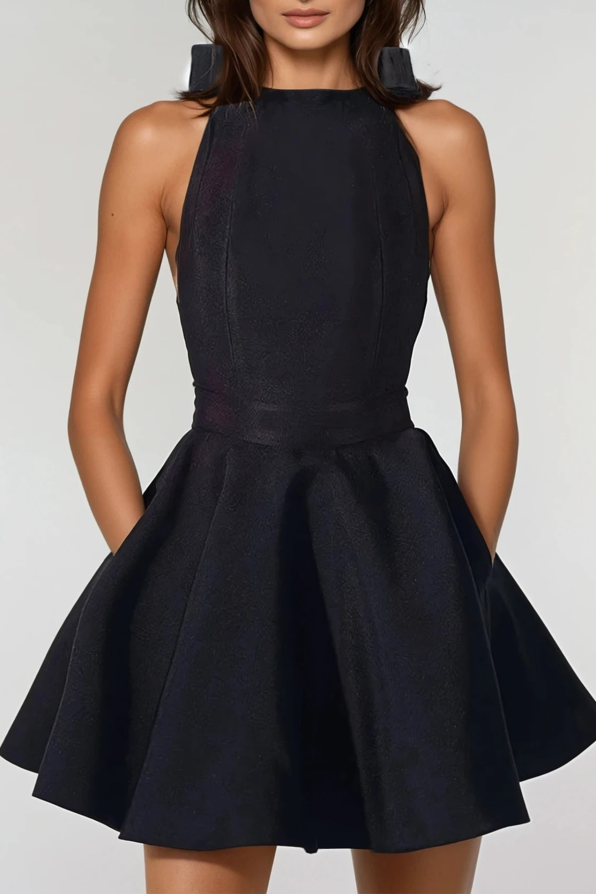 Fairuz Backless Tie Up Mini Dress