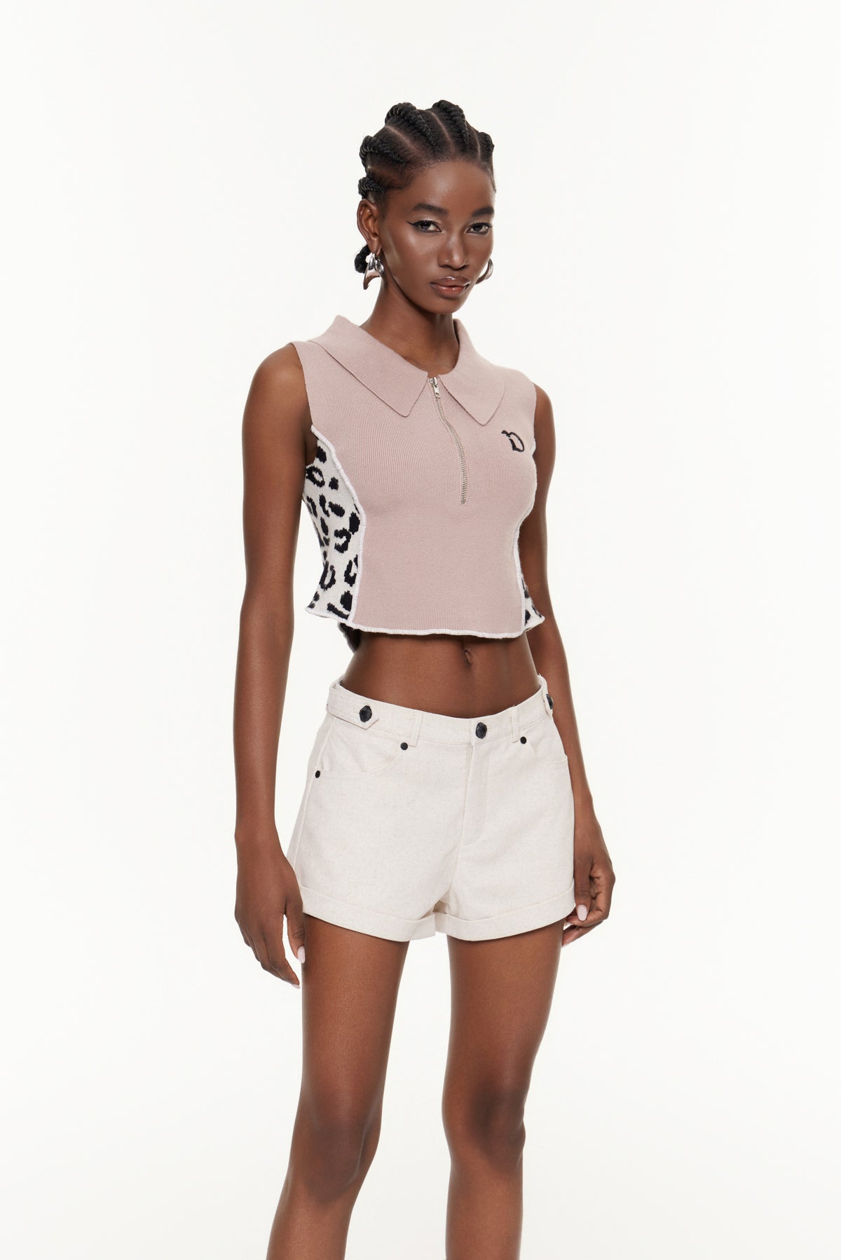 Fairuza Sleeveless Leopard Crop Top