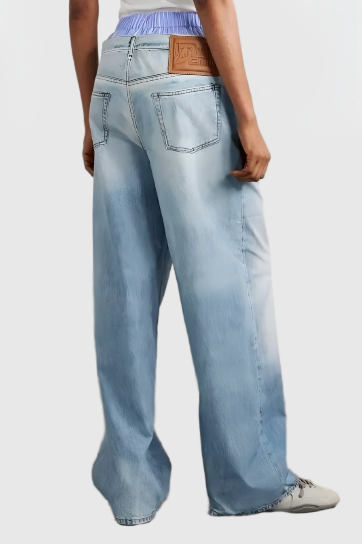 Faiz Deconstruct Grid Ripped Jeans