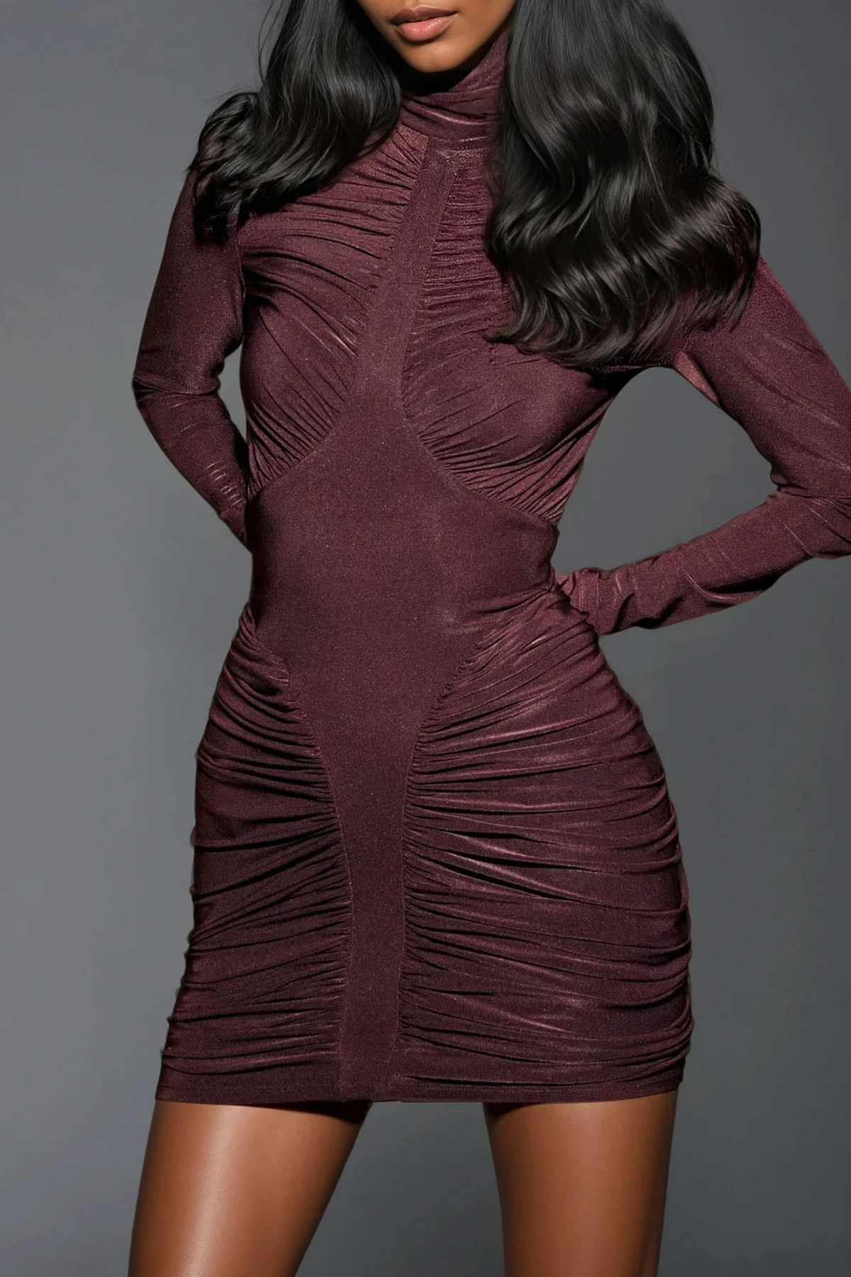 Fehime Backless Ruch Mini Dress