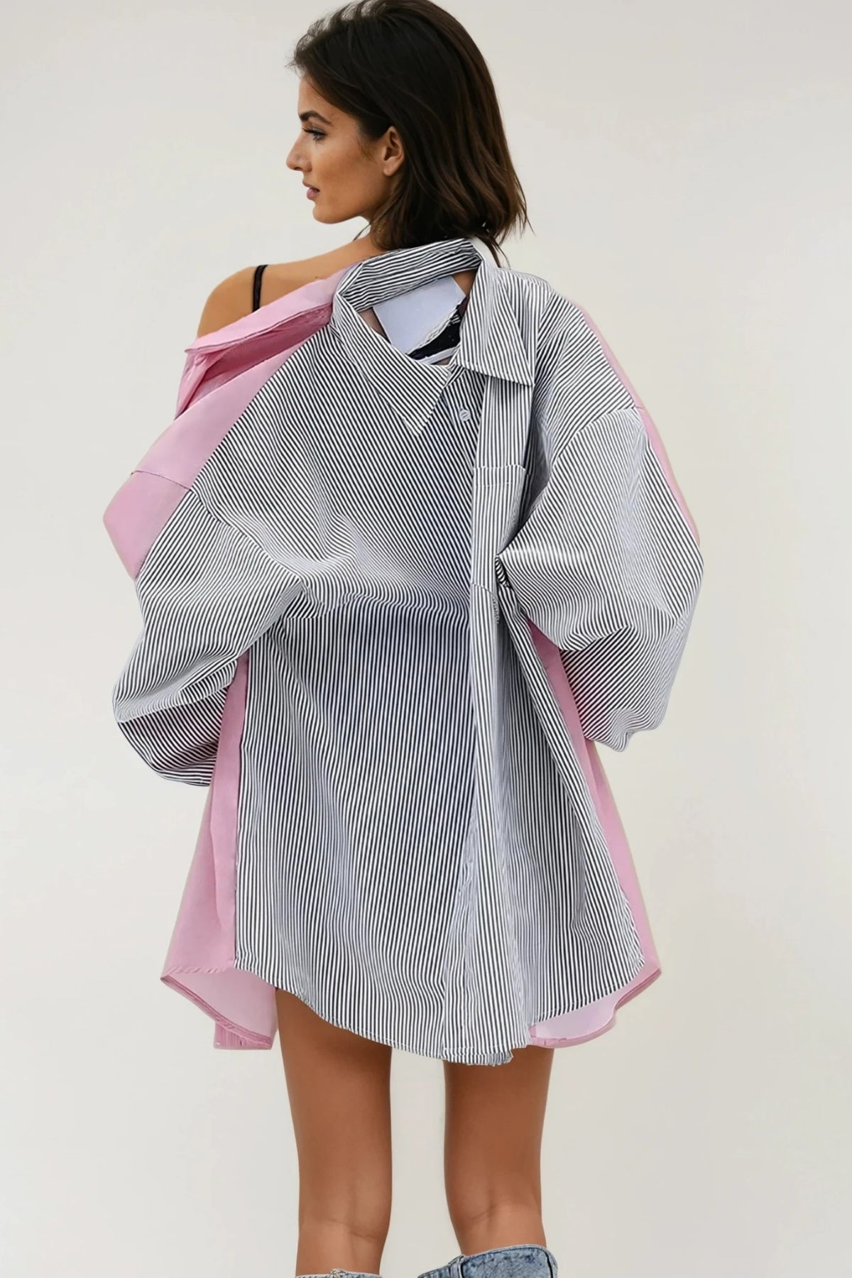 Enu Deconstruct Stripe Shirt