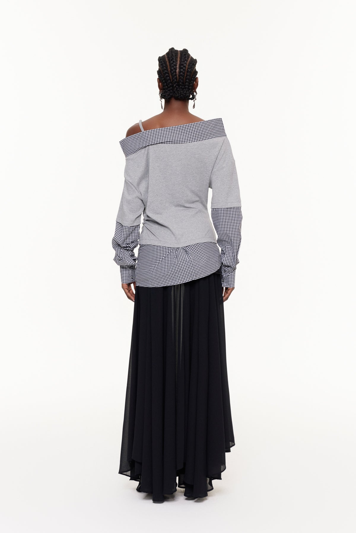 Fajra One Shoulder Grid Top