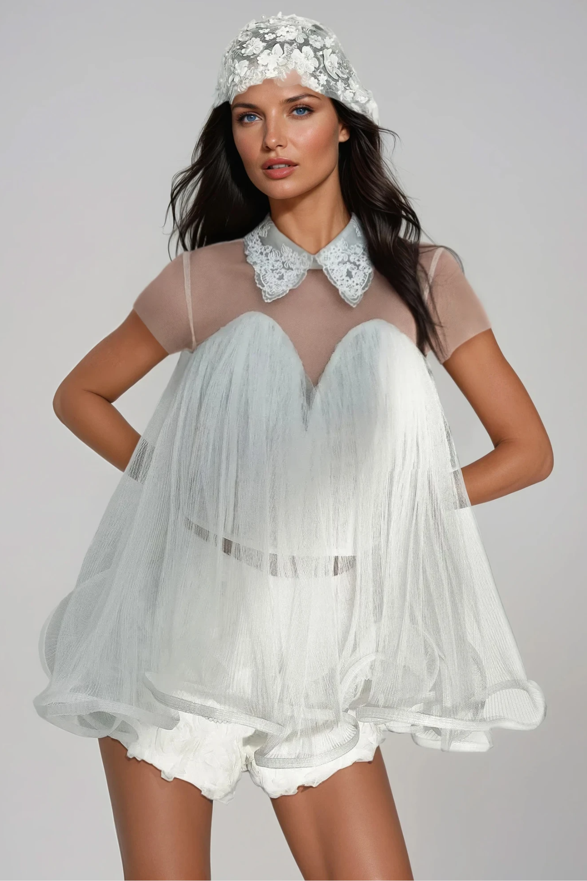 Fanny Mesh Ruffle Top