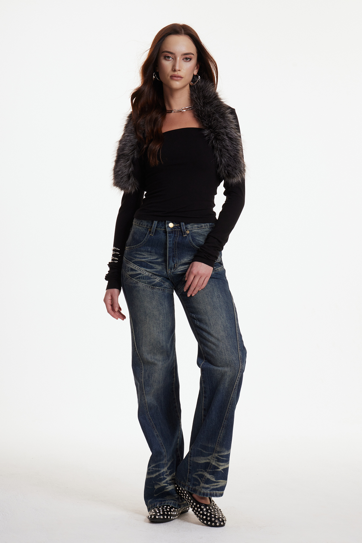 [Copy]Farahild Bleached Bootcut Jeans