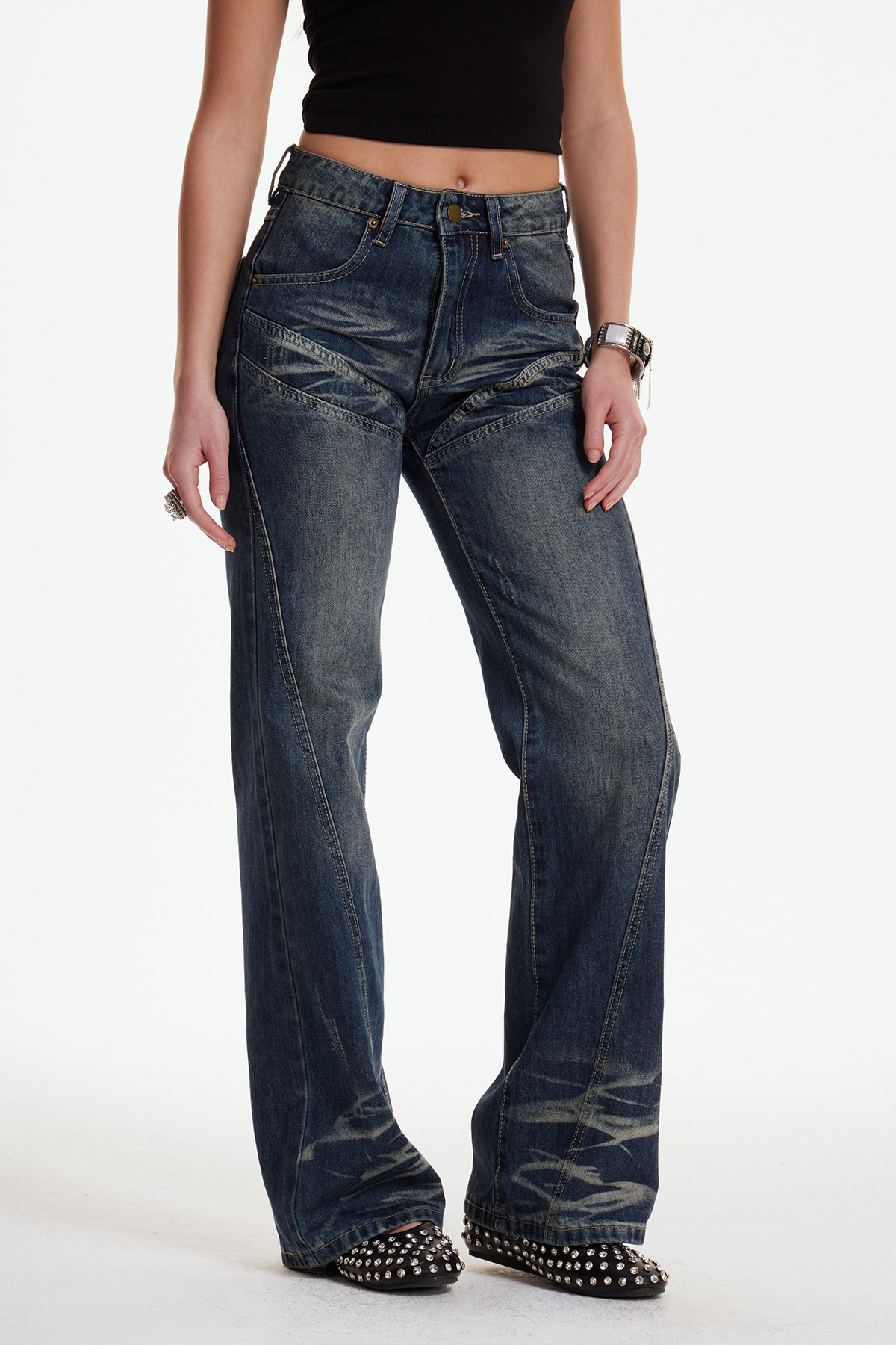 [Copy]Farahild Bleached Bootcut Jeans