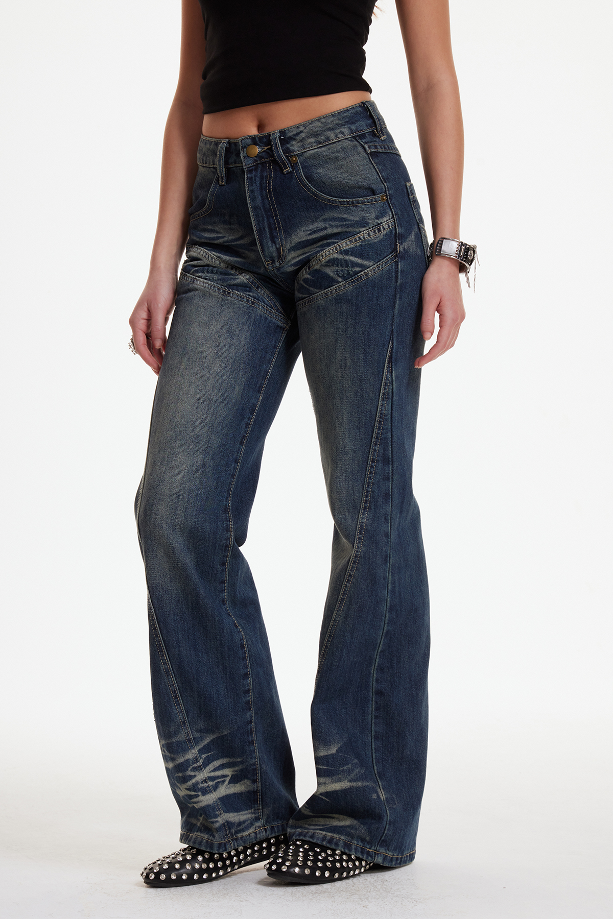 [Copy]Farahild Bleached Bootcut Jeans