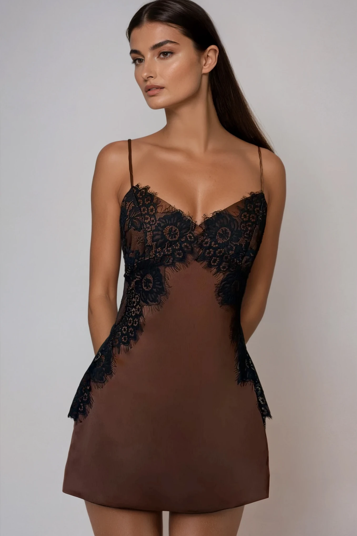 Farai Spaghetti Lace Mini Dress