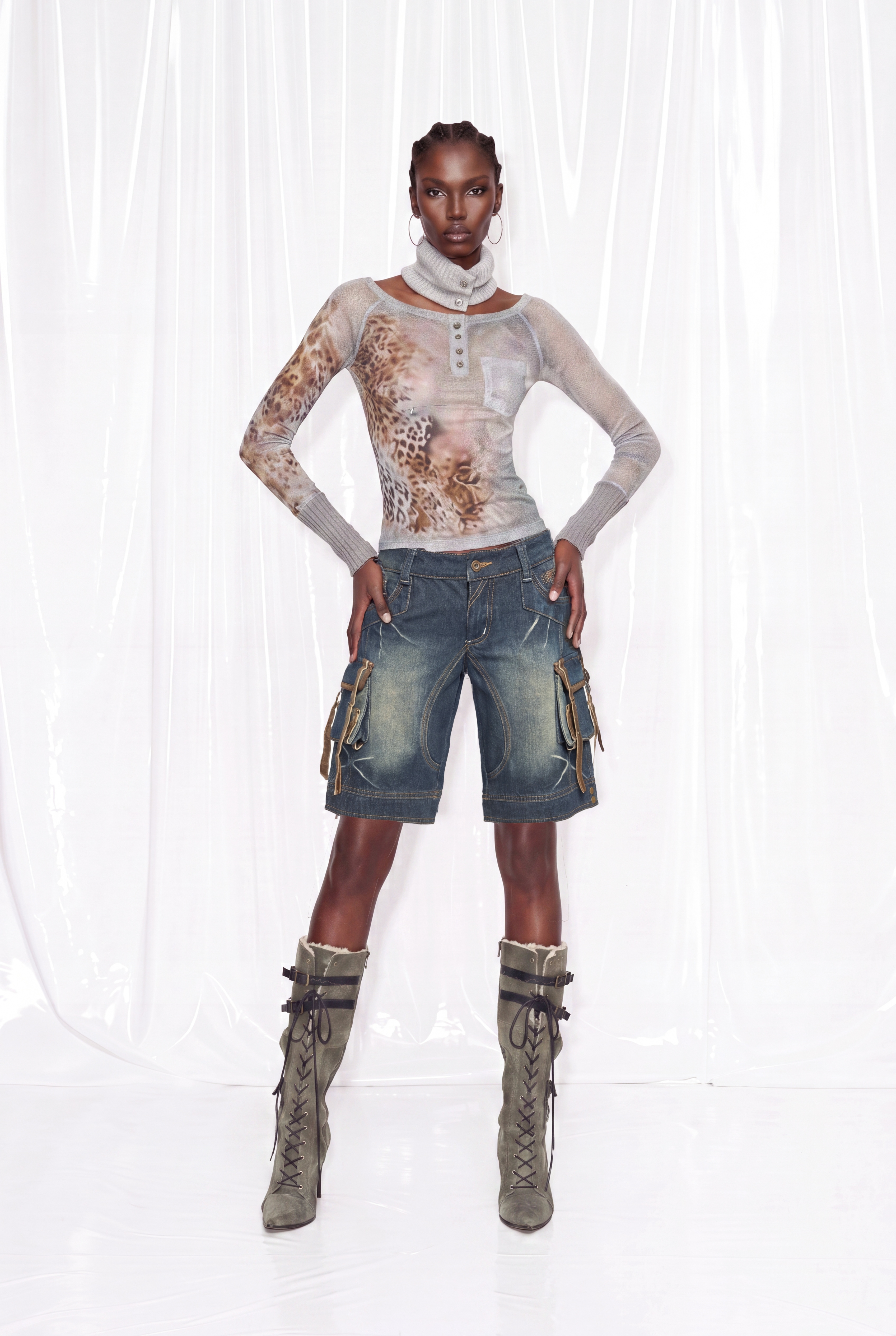 Farrukh Buckle Denim Shorts