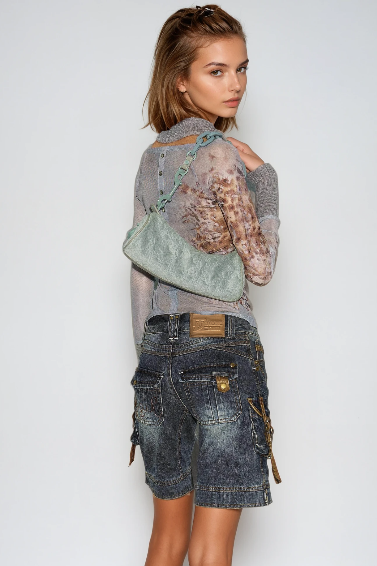 Farrukh Buckle Denim Shorts