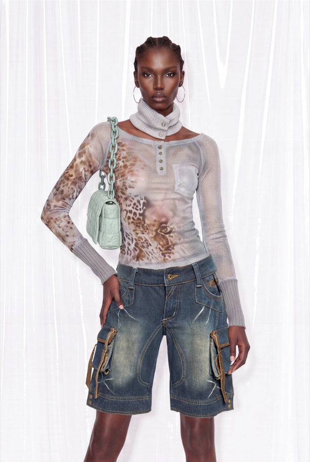 Farrukh Buckle Denim Shorts