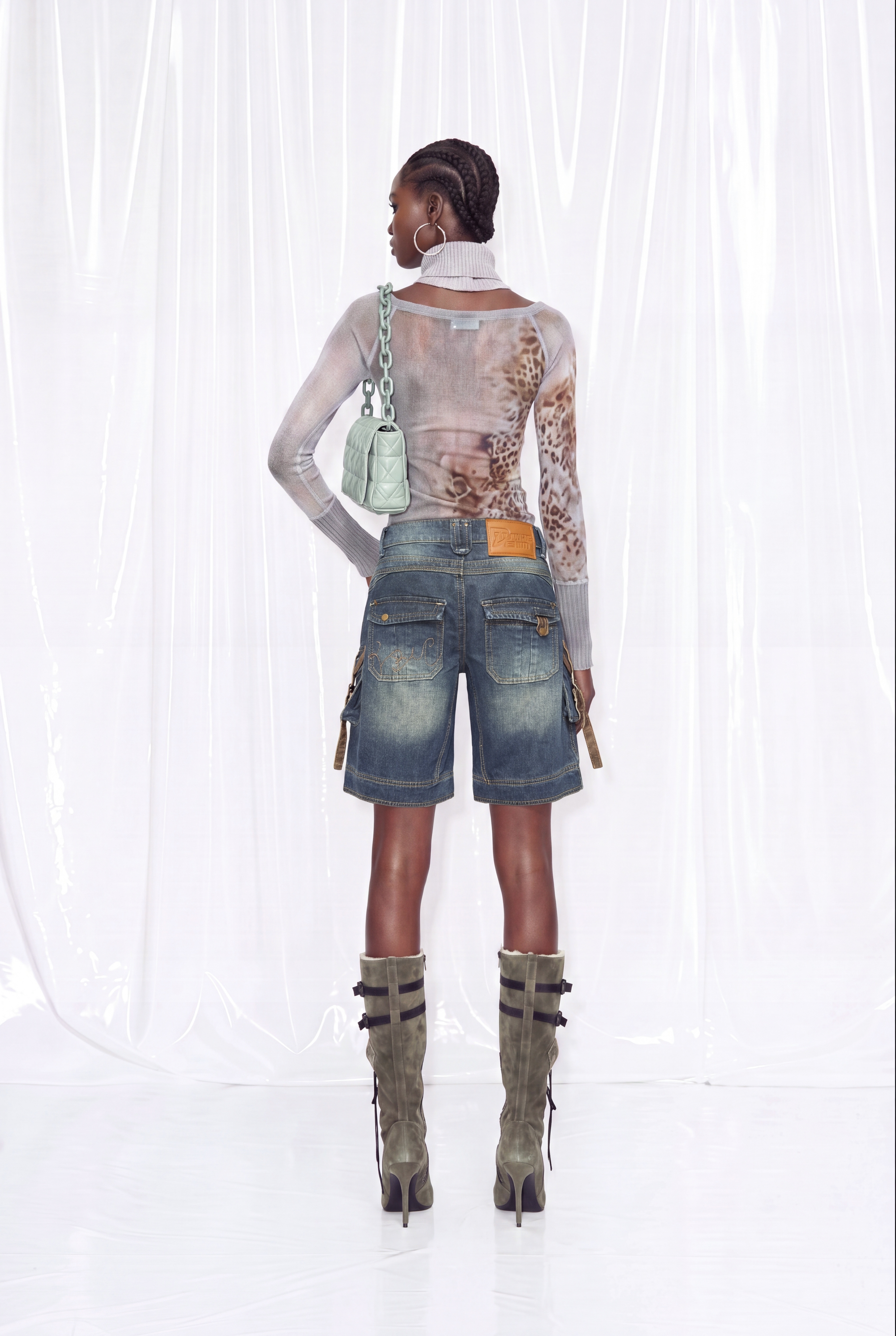 Farrukh Buckle Denim Shorts