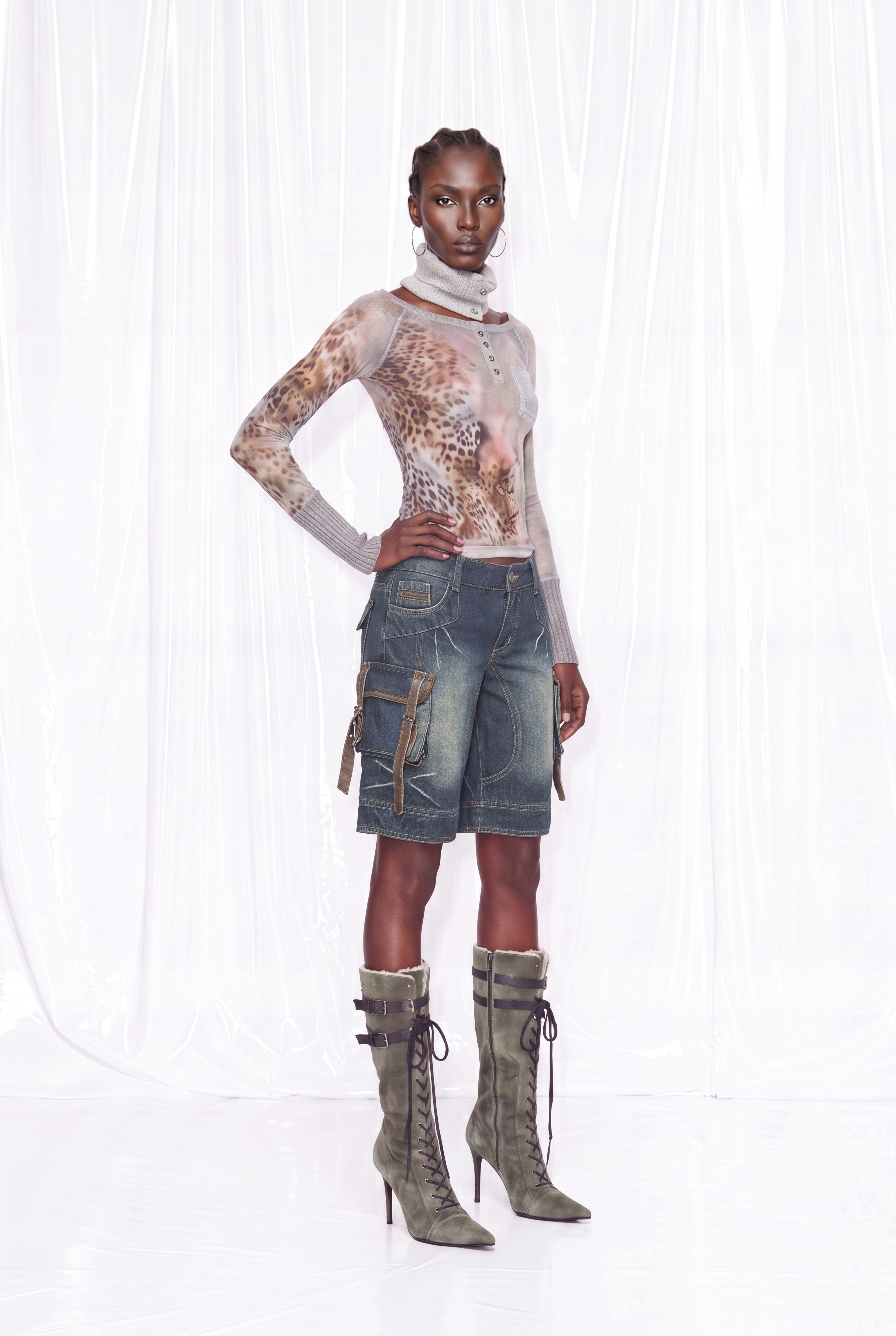 Farrukh Buckle Denim Shorts