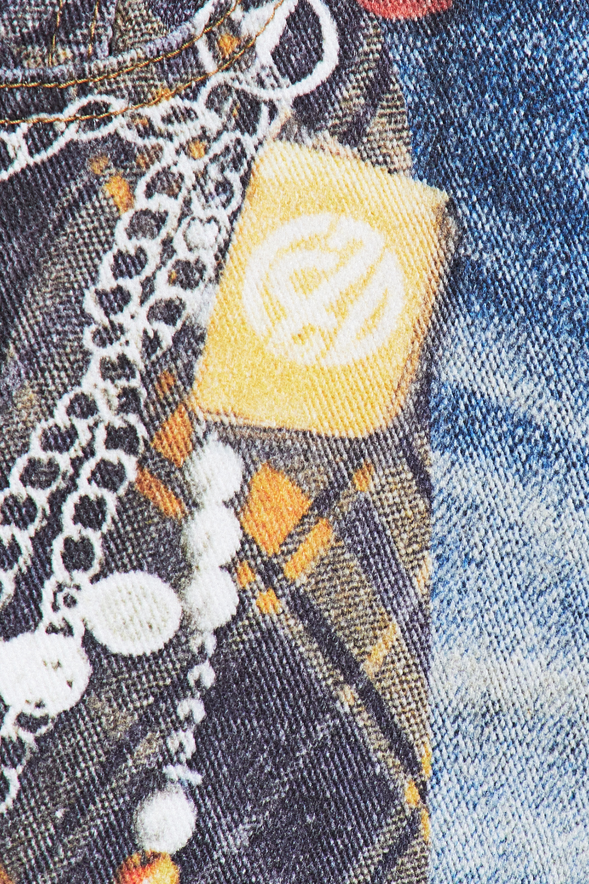 Faruk Grid Print Jeans