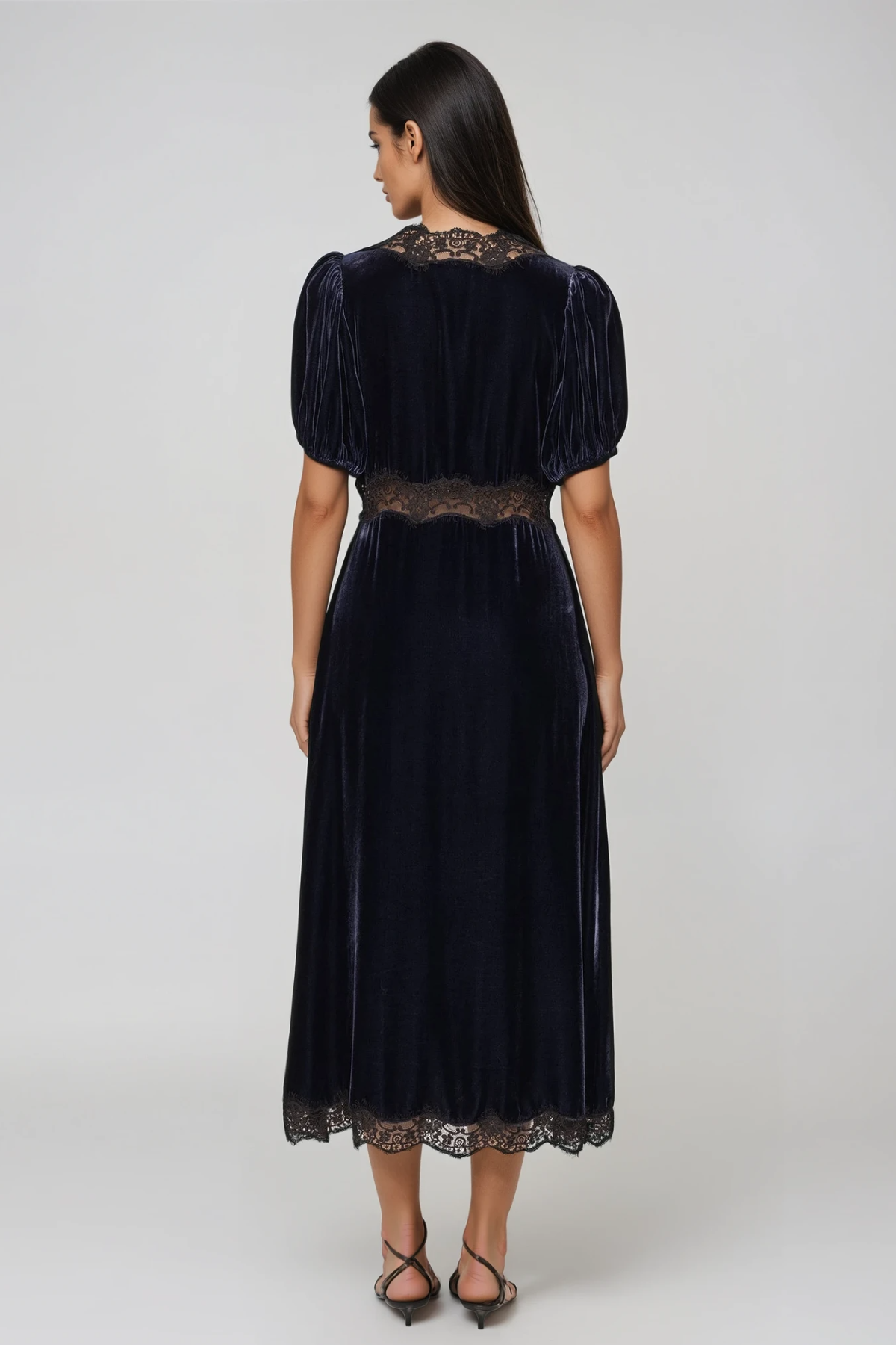Farzad Lace Velvet Midi Dress