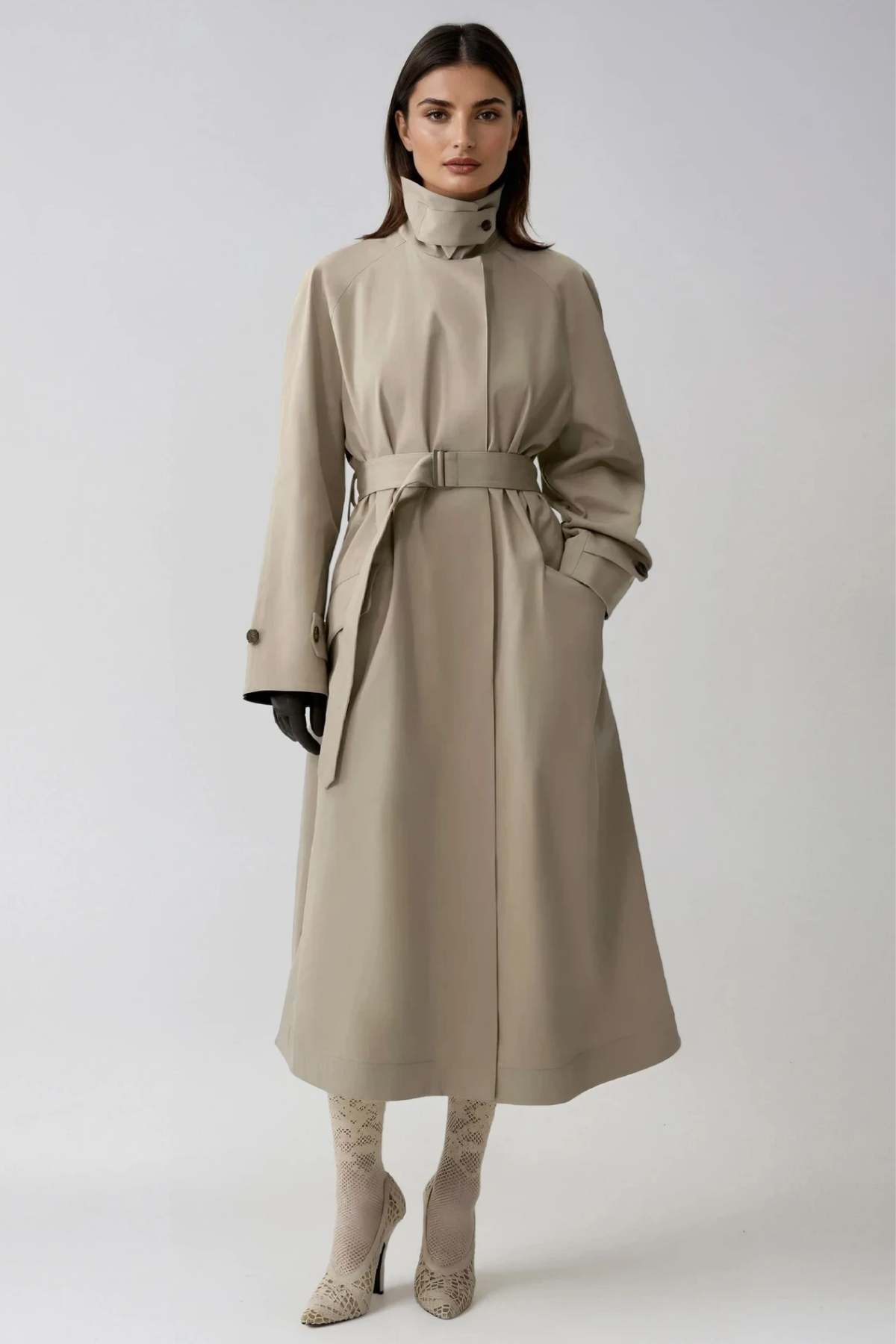 Fawziyya Funnel Neck Coat