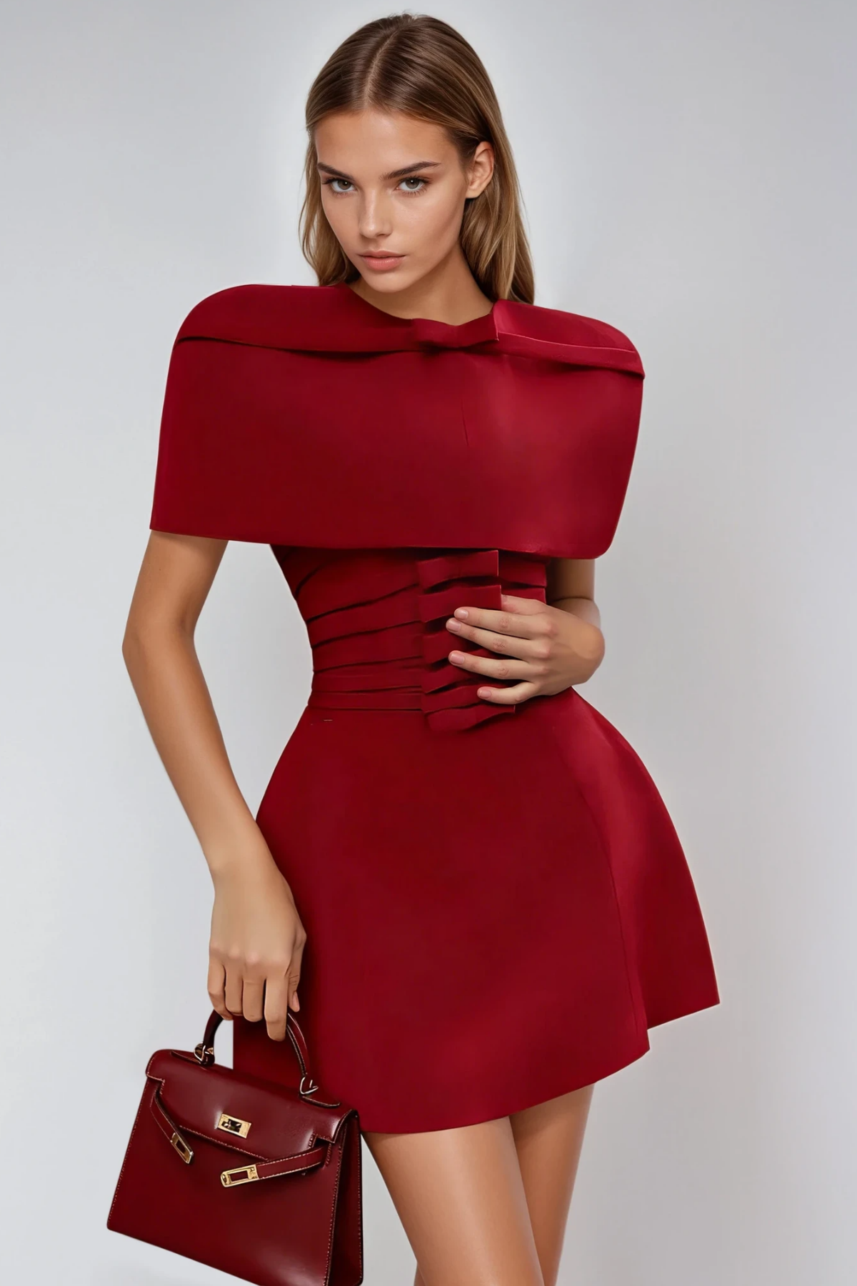 Fazl Ruch Bow Shawl Mini Dress