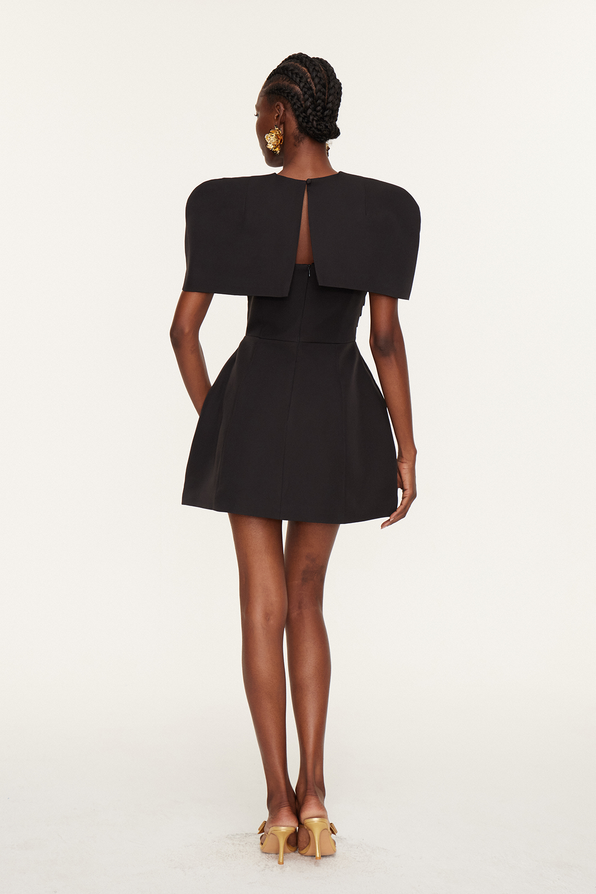 Fazl Ruch Bow Shawl Mini Dress In Black