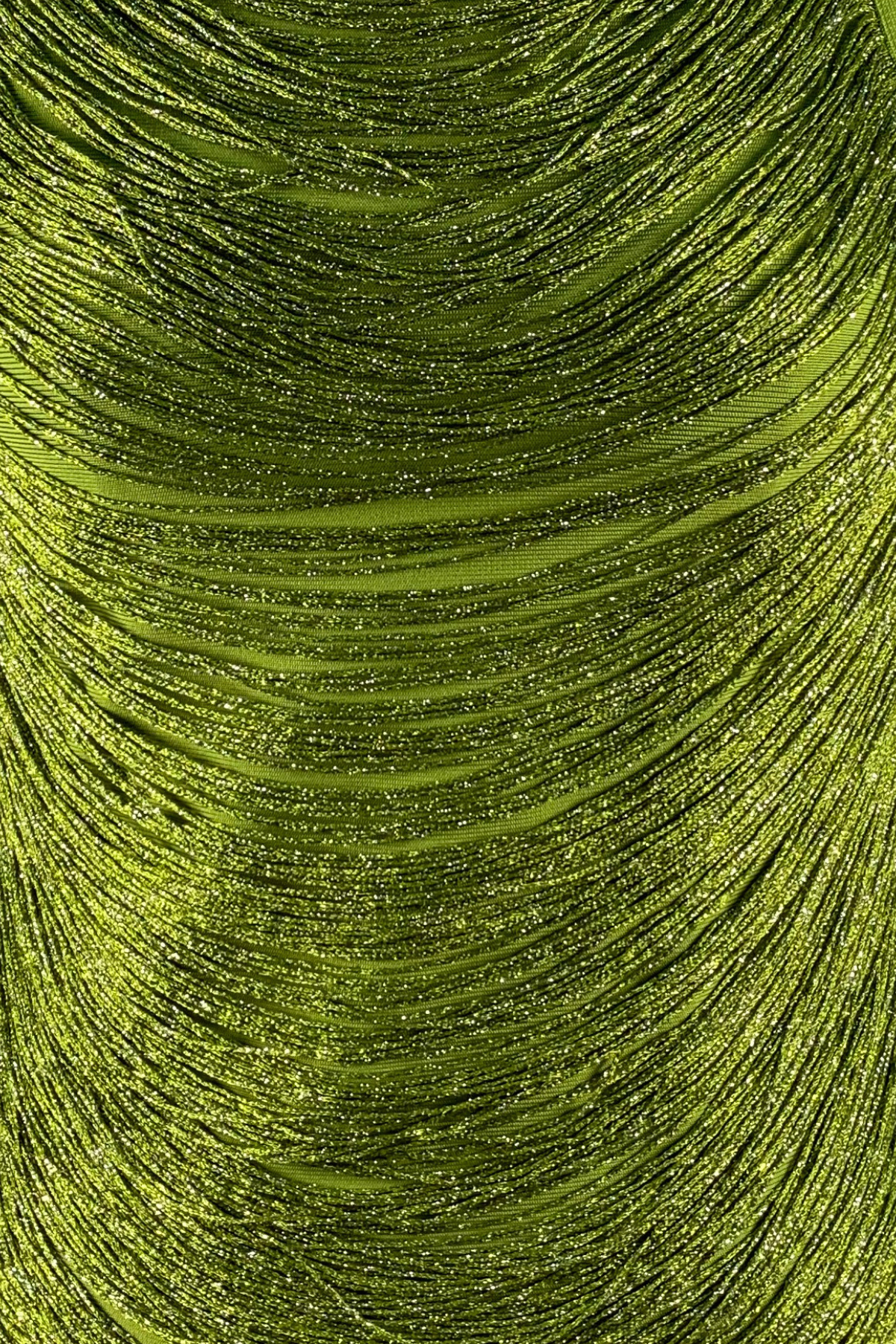 Fedde Fringe Mini Dress In Olive