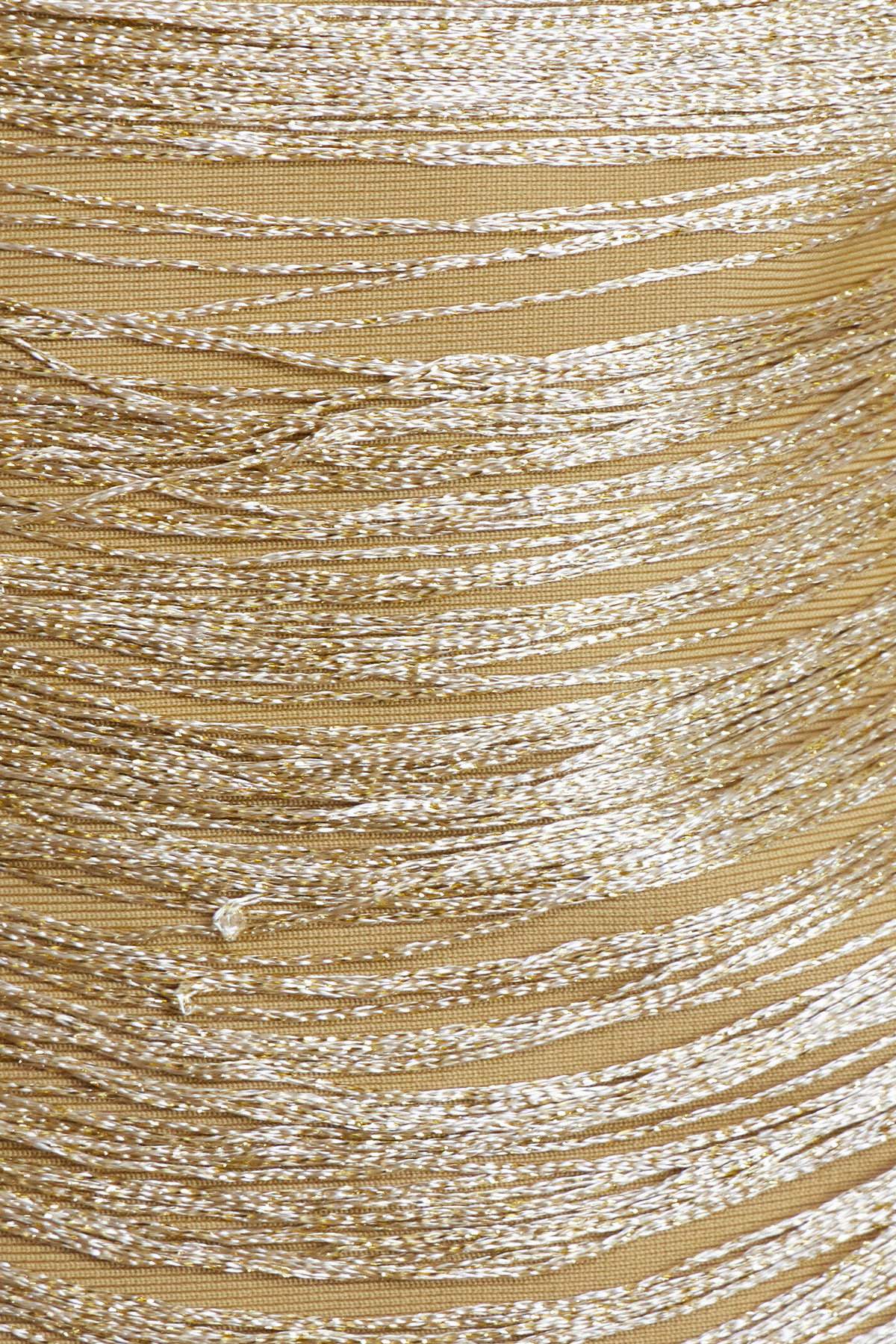 Fedde Fringe Satin Skirt Set In Gold