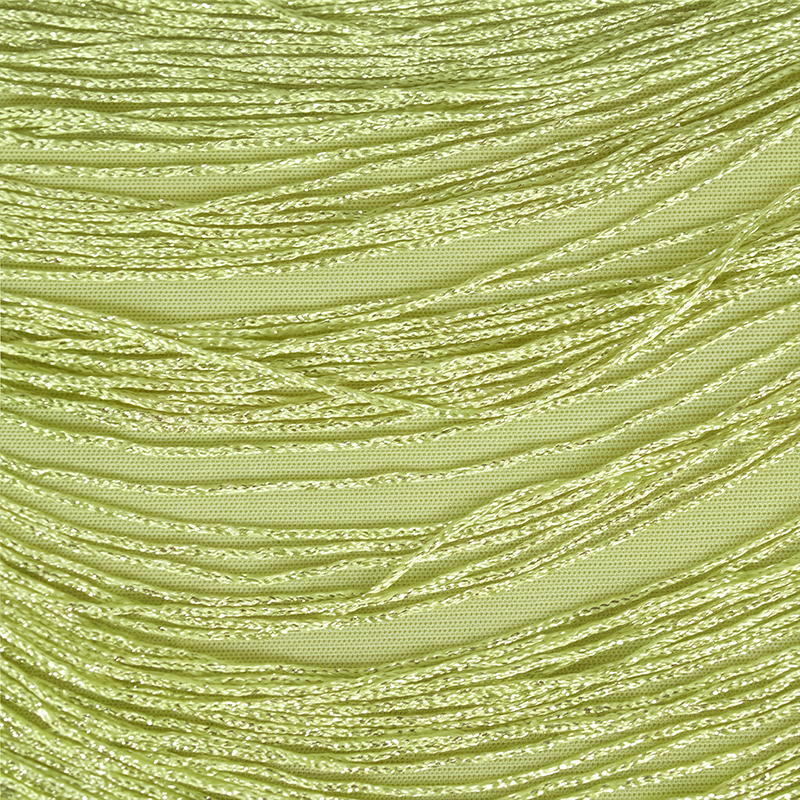 Fedde Fringe Satin Skirt Set In Lemon