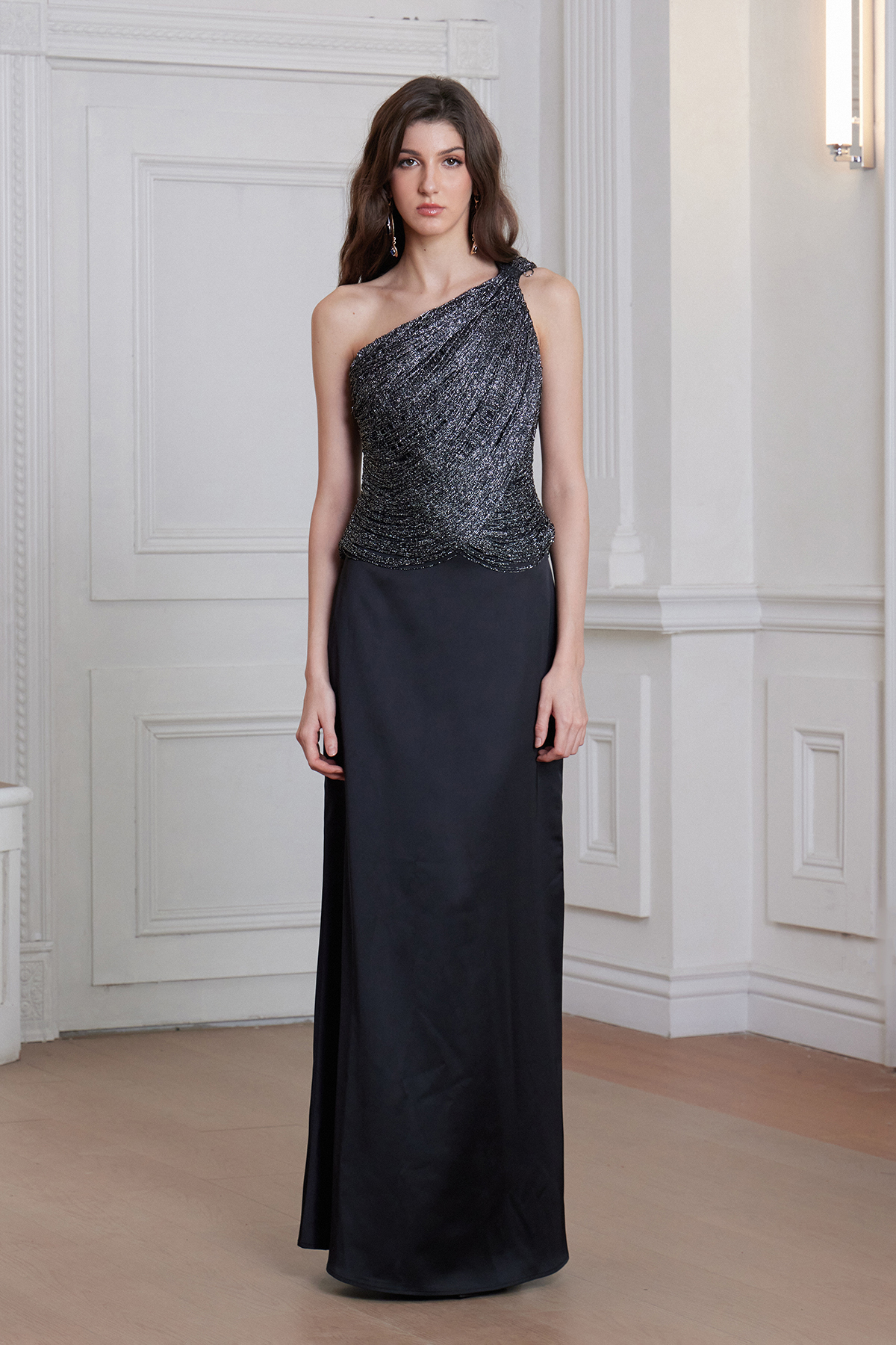 Fedde One Shoulder Fringe Maxi Dress