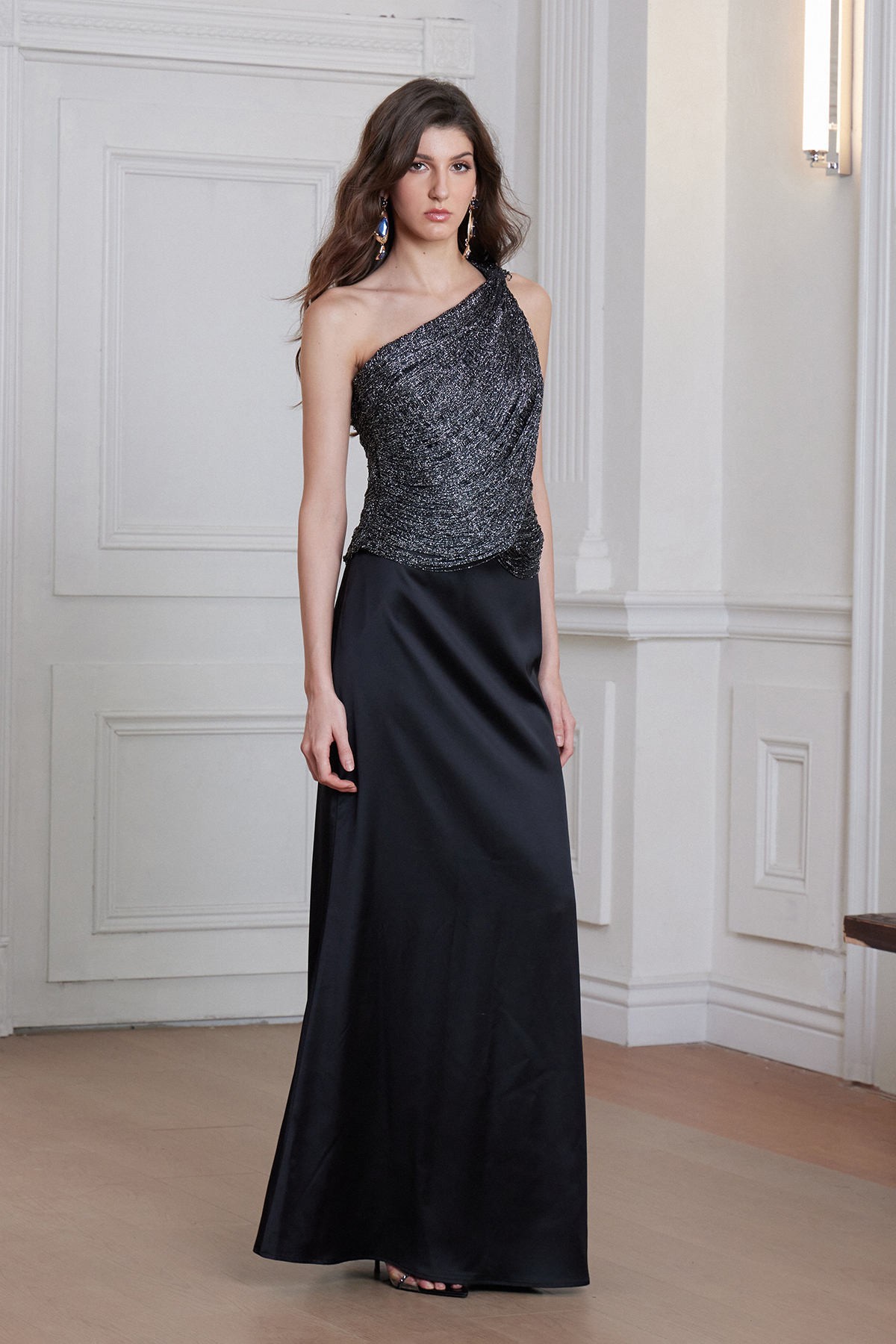 Fedde One Shoulder Fringe Maxi Dress