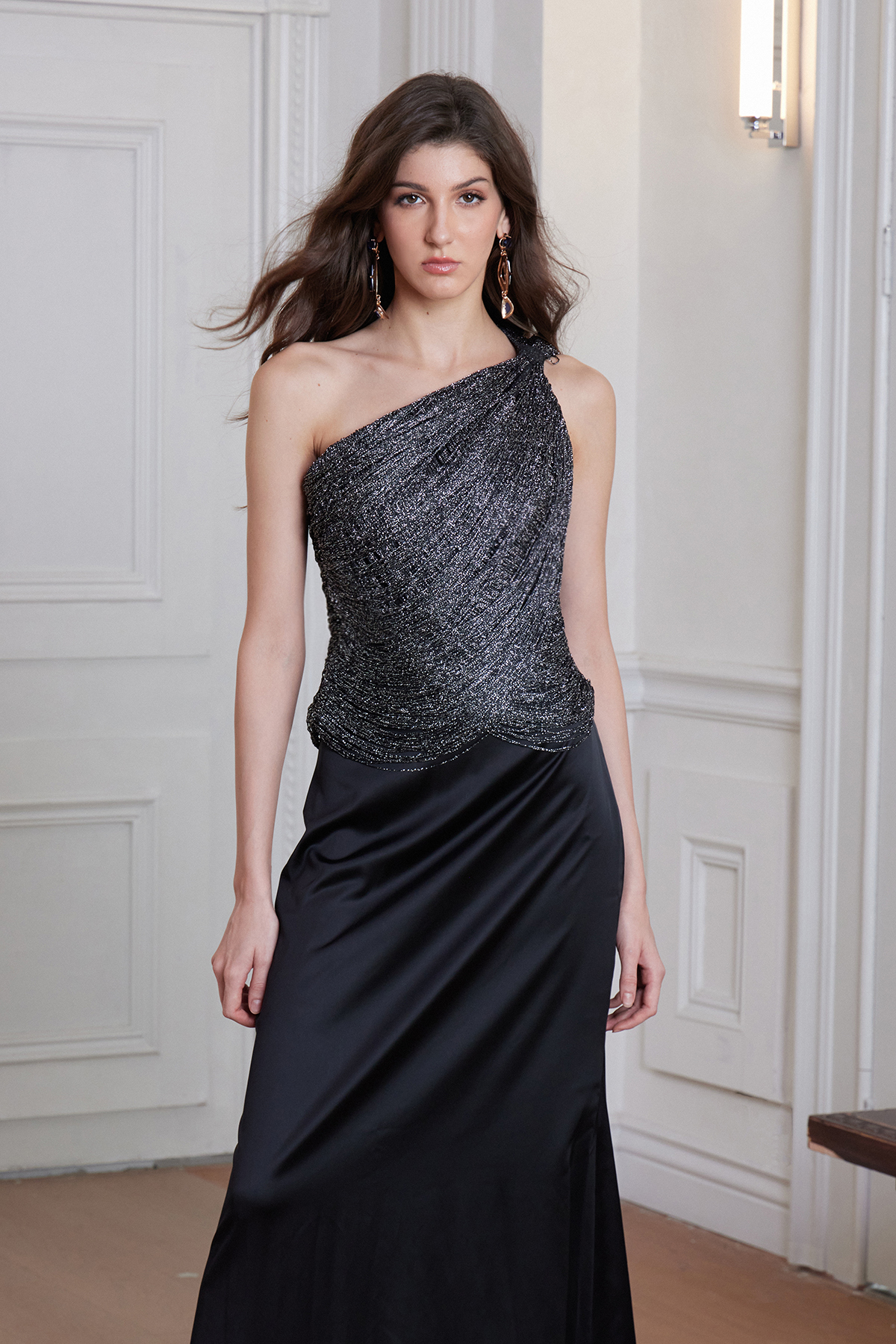 Fedde One Shoulder Fringe Maxi Dress