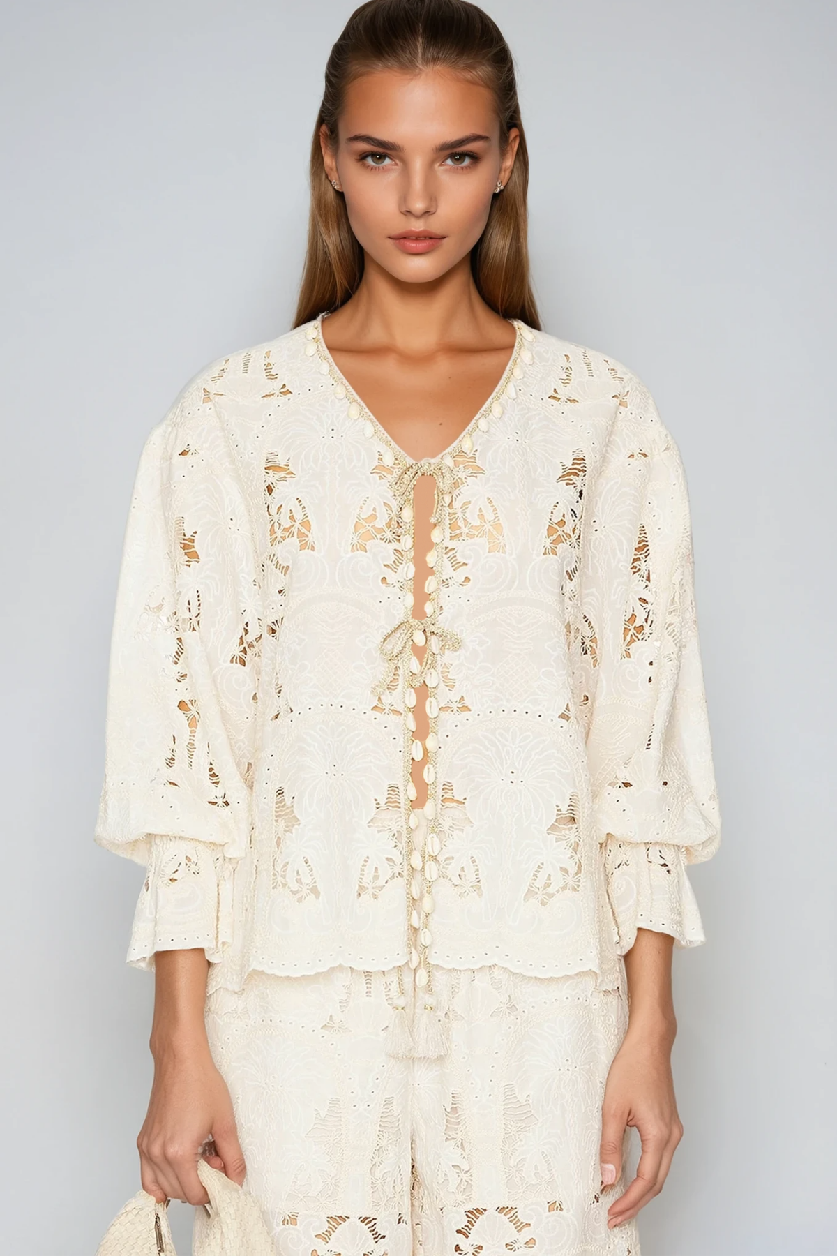 Fedir V Neck Cutout Pants Set